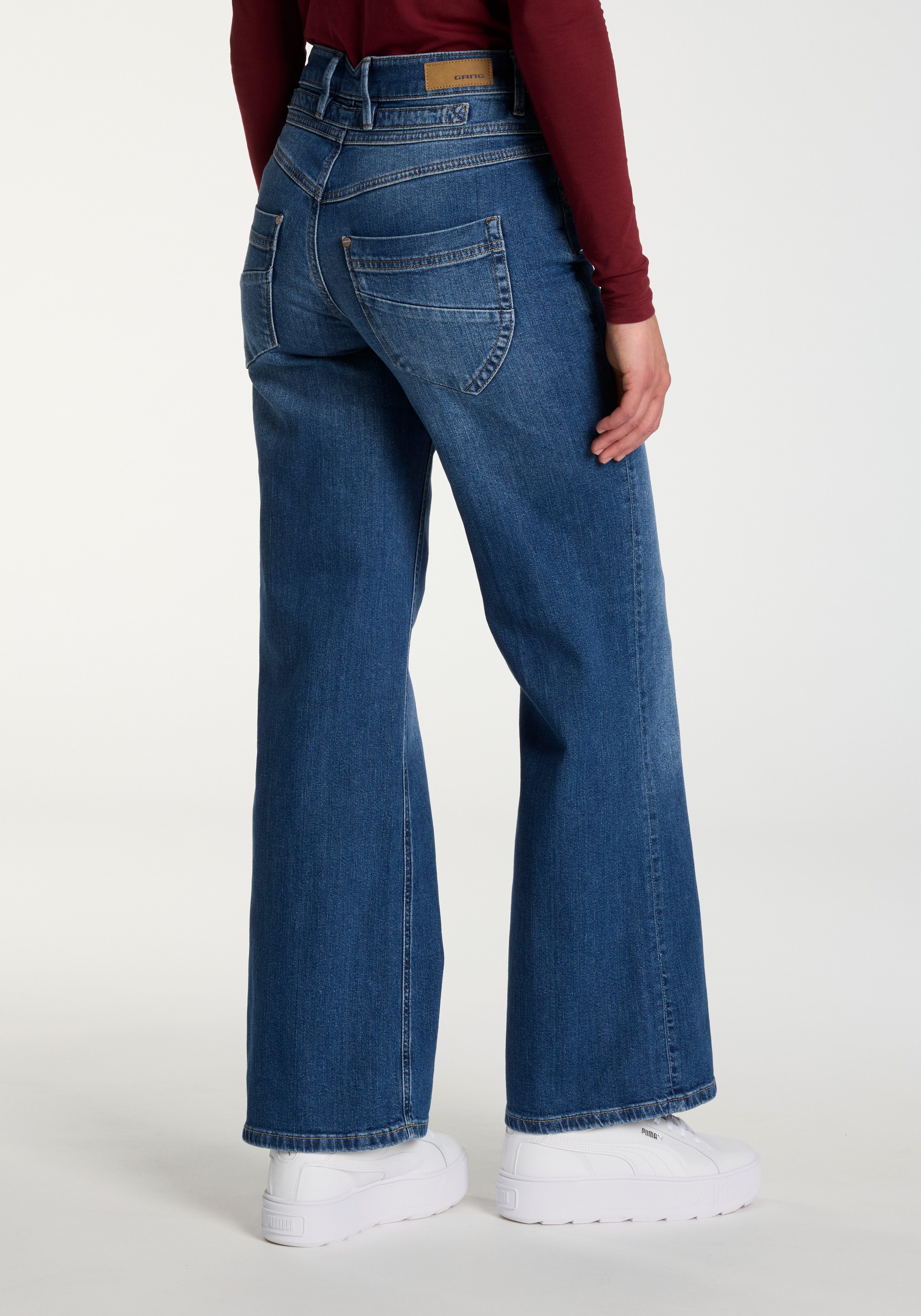 GANG Wijde jeans 94MEDINA WIDE met knoopsluiting