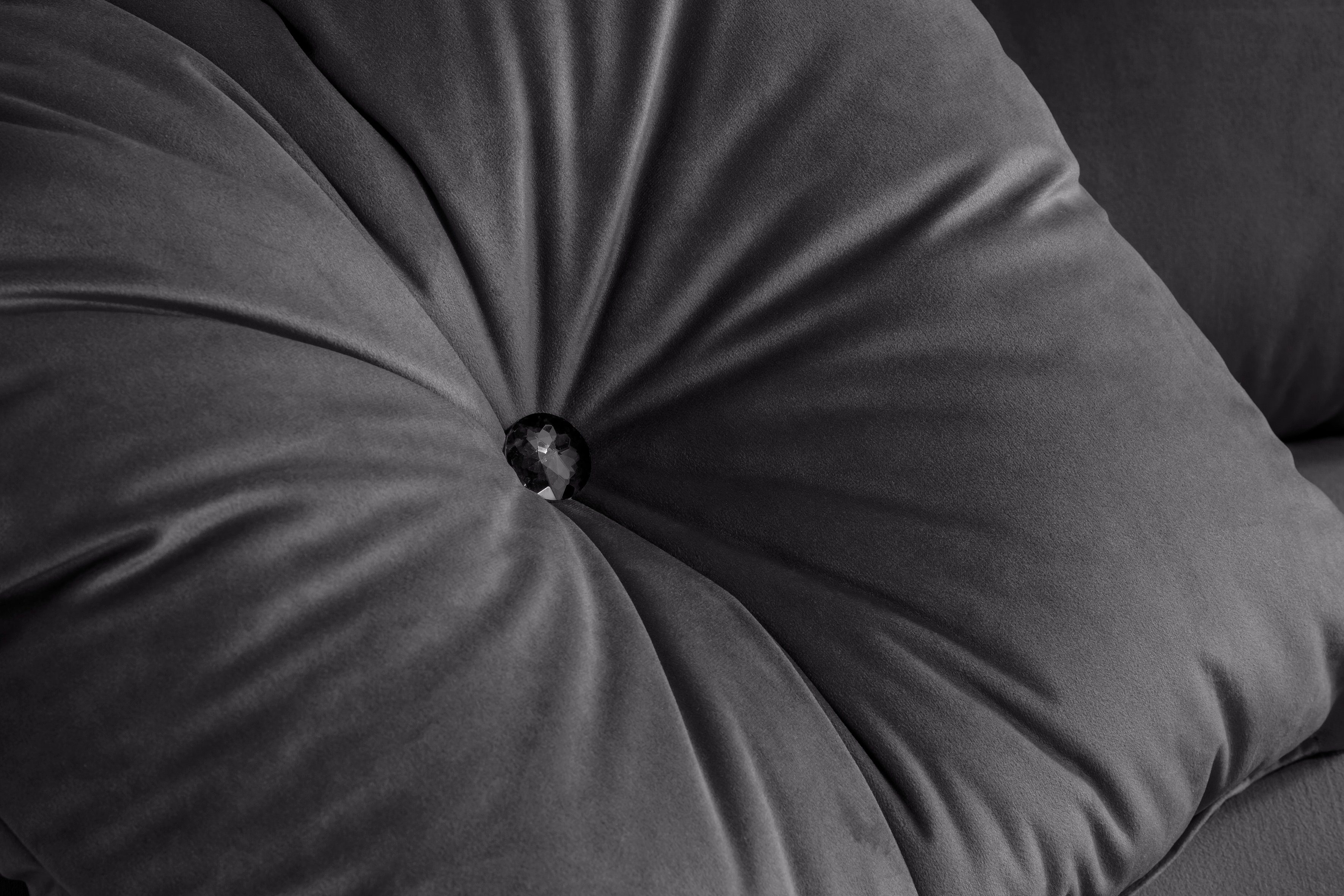 Trends by HG Hoekbank Samir L-vorm met strassteentjes en goudkleurige applicaties