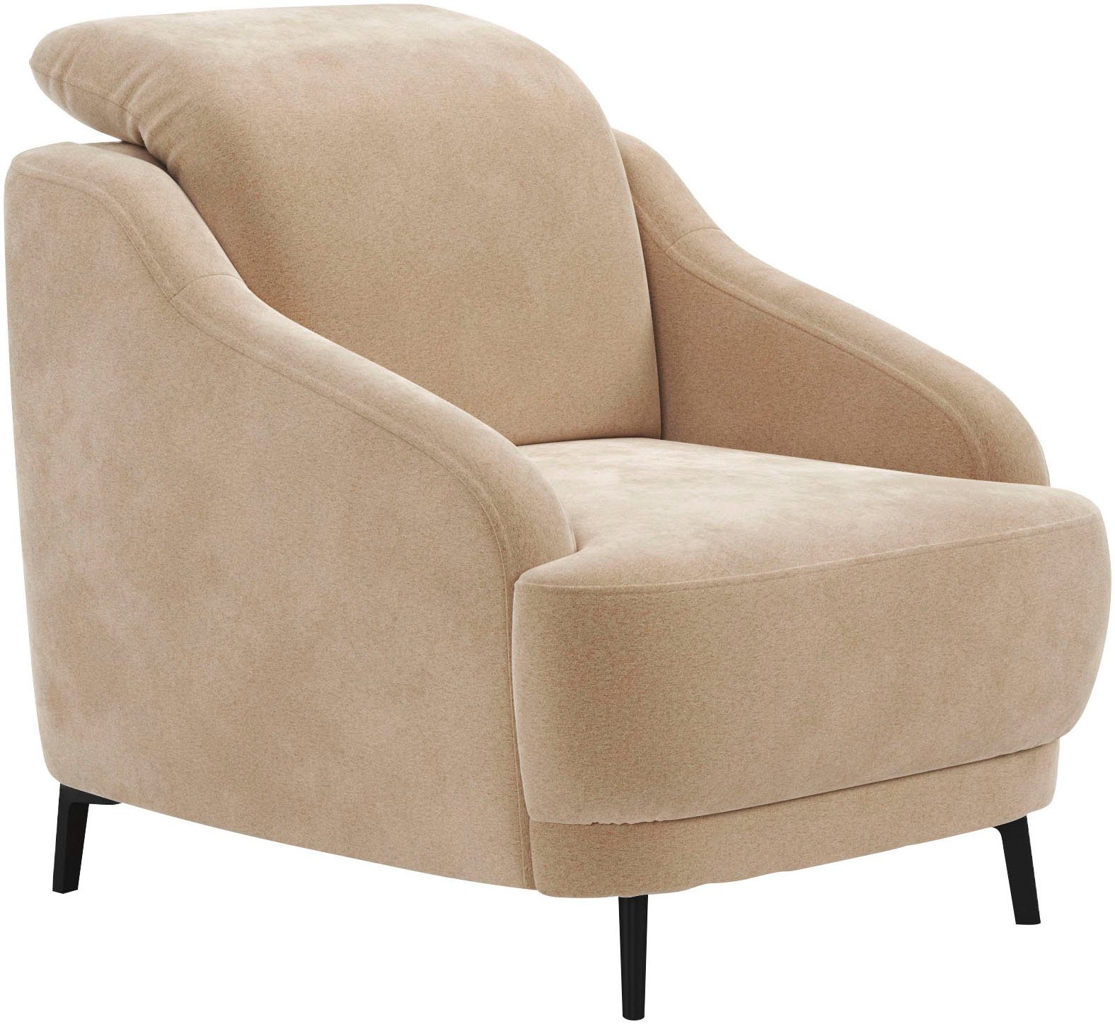 sit&more Fauteuil Blues met metalen poten, matzwart (1 stuk)