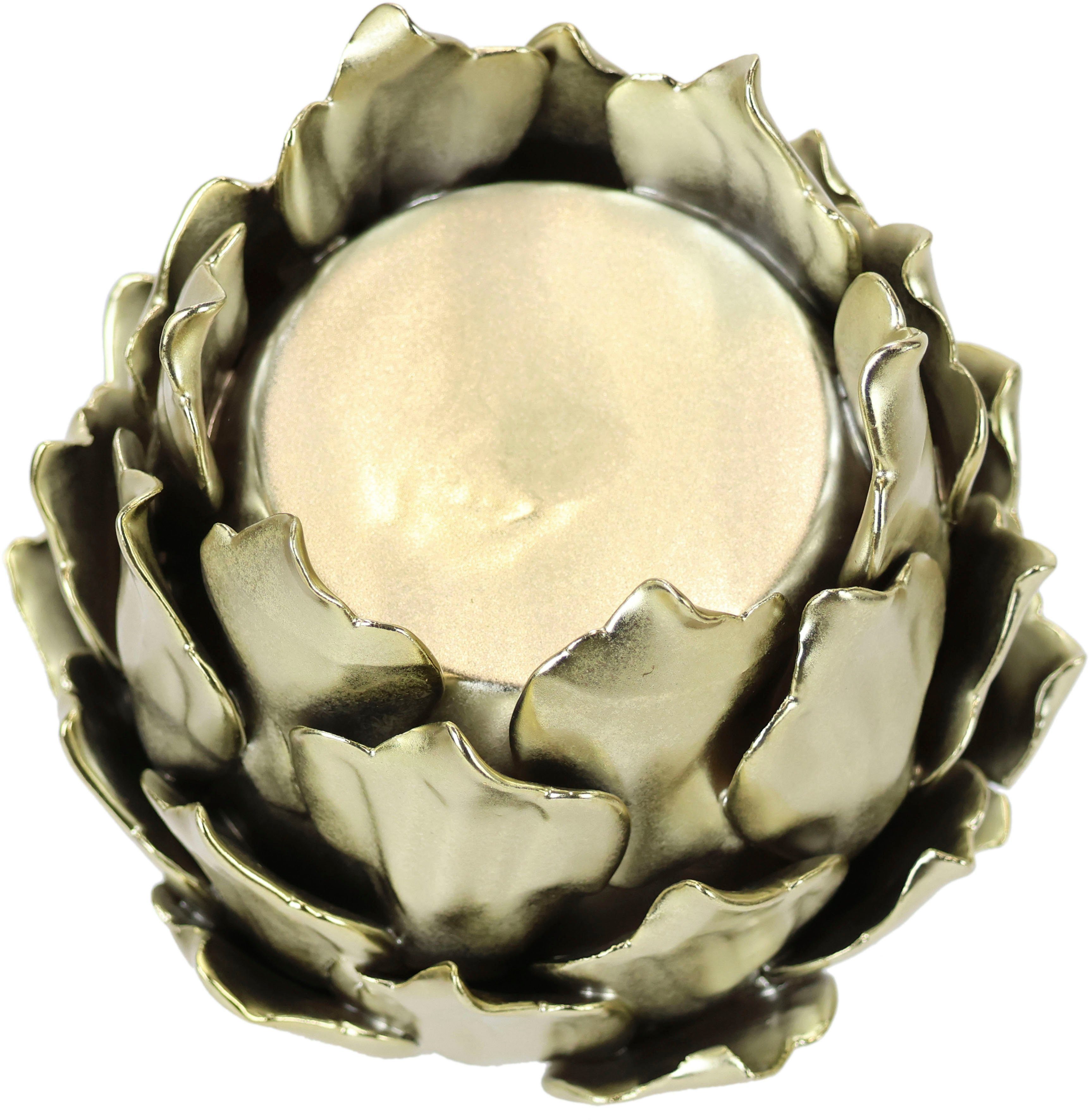 I.GE.A. Kandelaar Artisjok, stompkaarsenhouder van keramiek, hoogte ca. 13 cm (1 stuk)