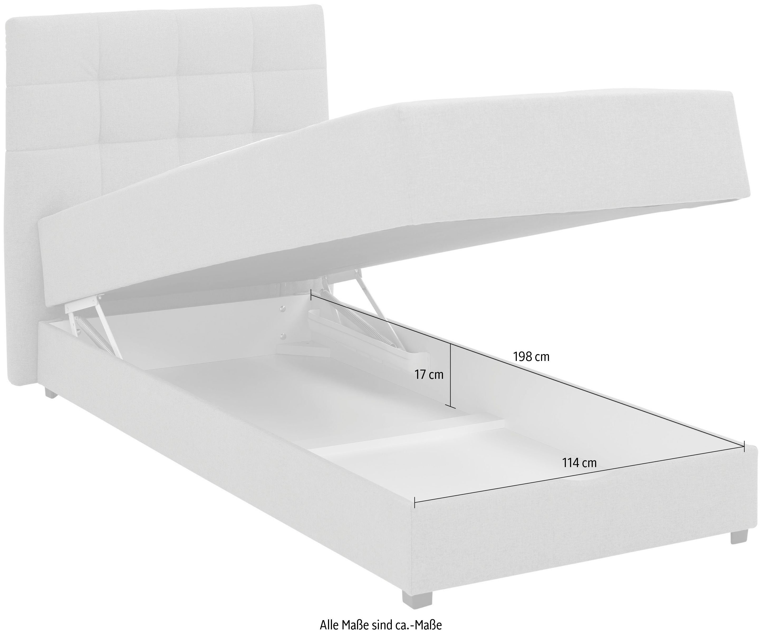 Lüttenhütt Boxspring Mieke incl. bedkist en topmatras, bekleding geïmpregneerd, 2 breedtes
