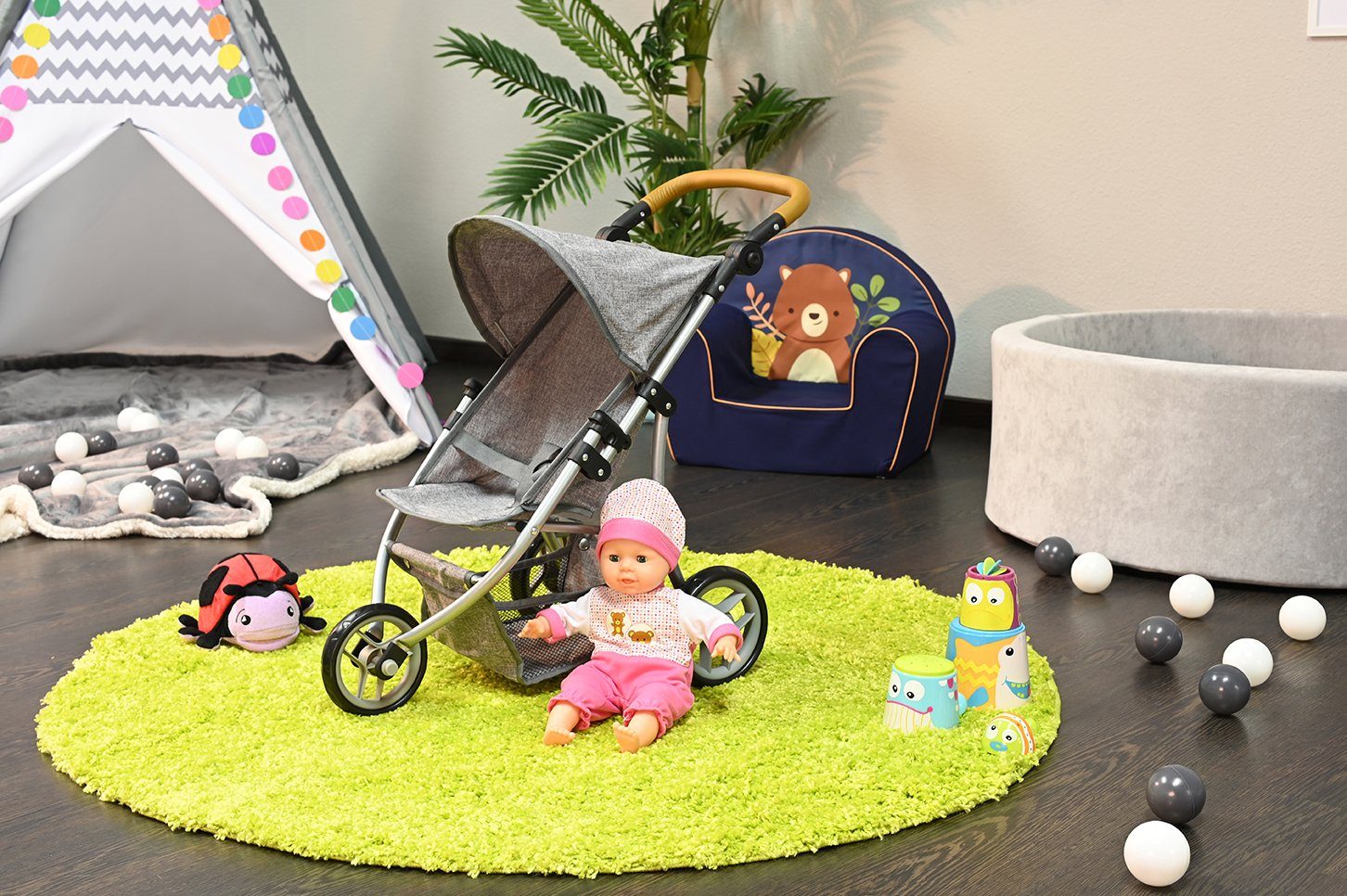Knorrtoys® Poppenbuggy Lio - Stone Brown