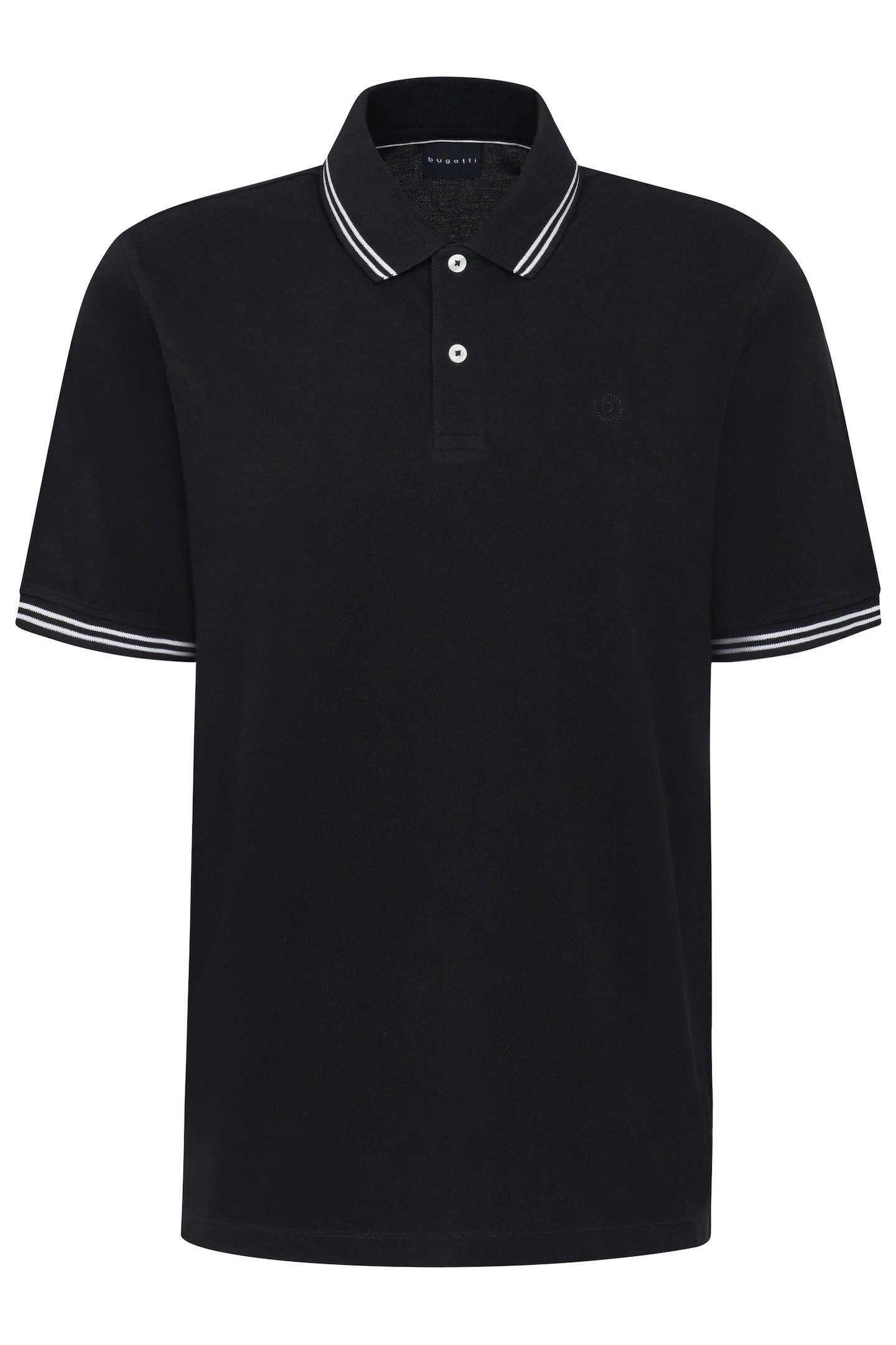 Bugatti Poloshirt met contraststrepen en borstborduursel