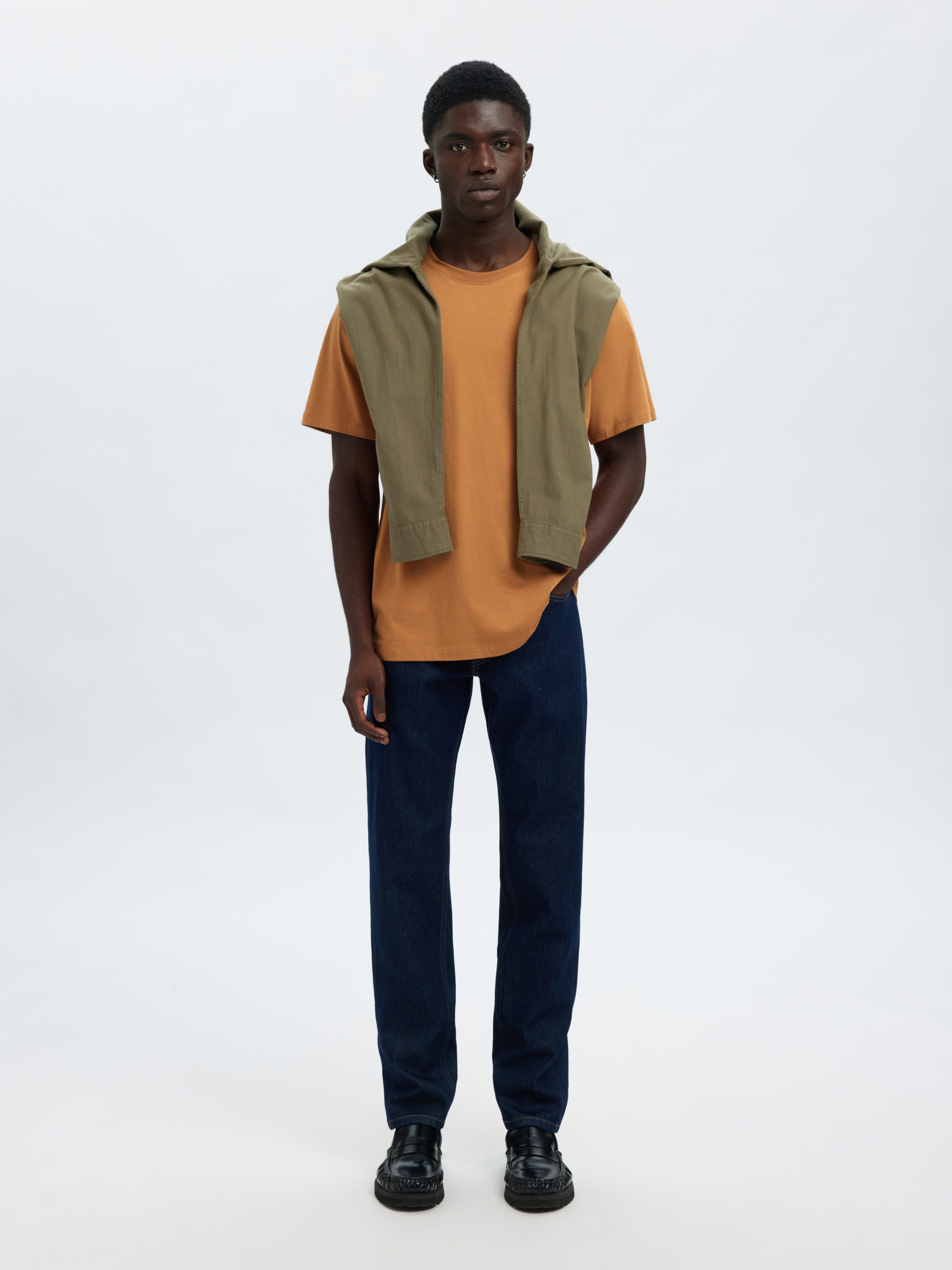 SELECTED HOMME Shirt met ronde hals SLHASPEN SS O-NECK TEE NOOS
