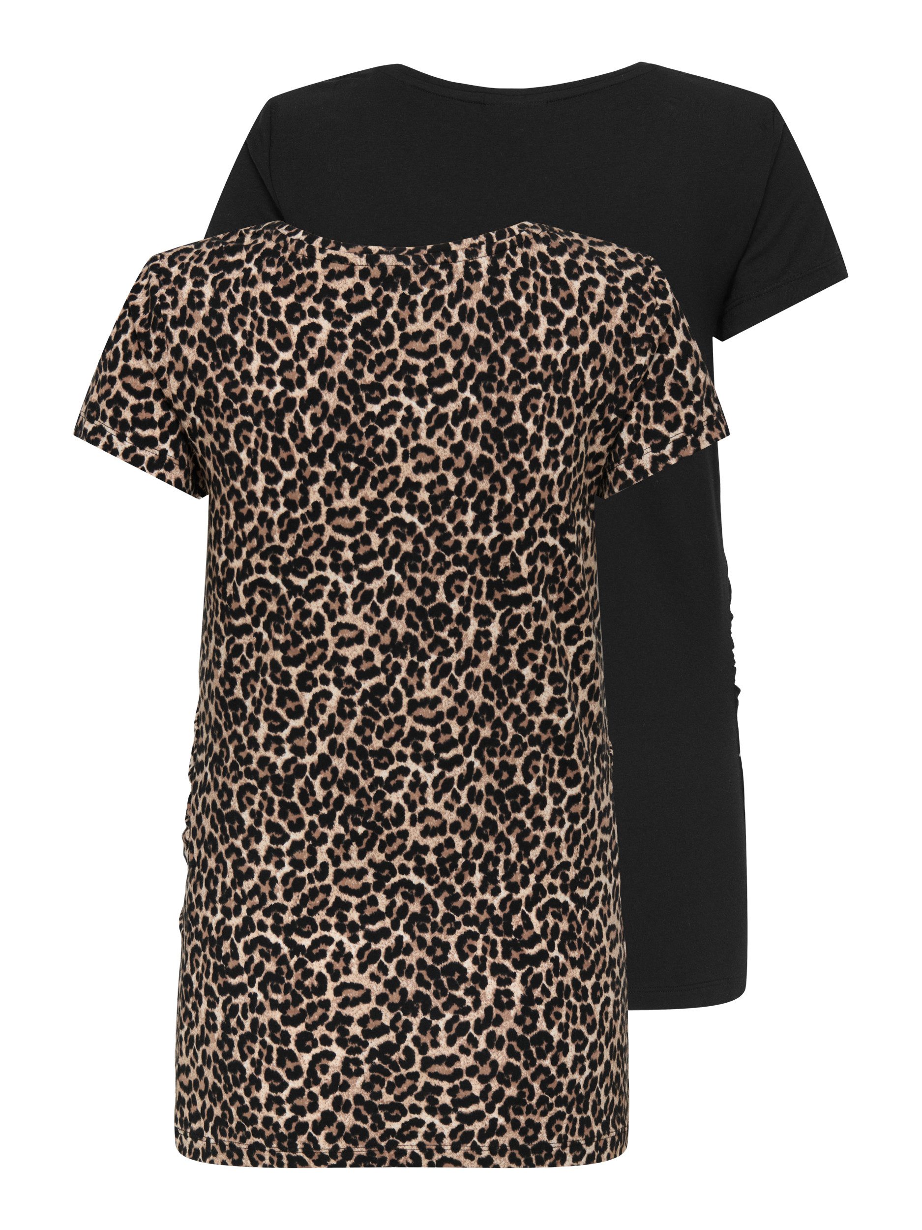 ONLY MATERNITY Zwangerschapsshirt OLMLOVELY S/S ONECK AOP TOP 2PCK JRS NOO (set, 2-delig)