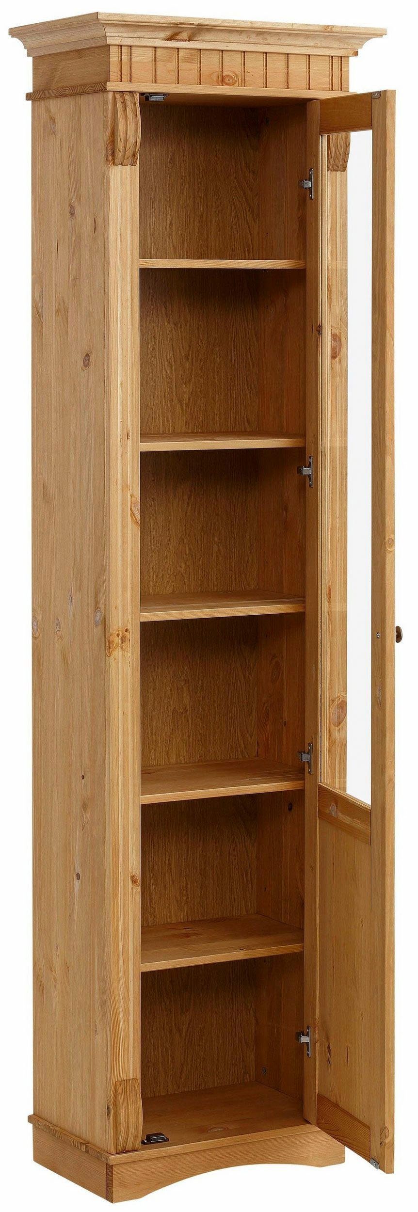 Home affaire Vitrinekast Teresa met 1 glazen deur, hoogte 193 cm, van massief grenen, fsc®