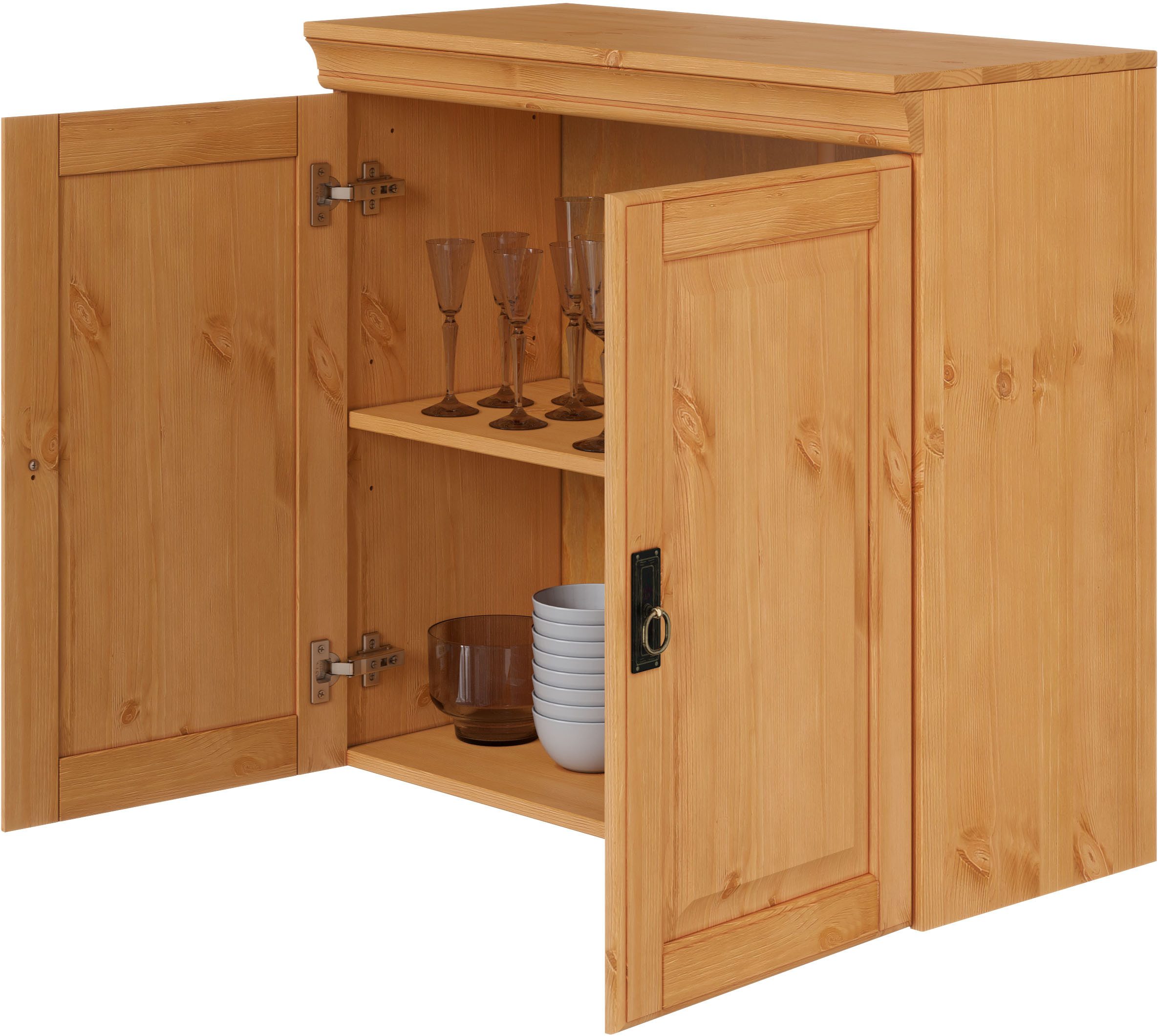 Home affaire Hangkast Rügen Breedte 80 cm, massief grenen, 2 deuren, 1 legplank