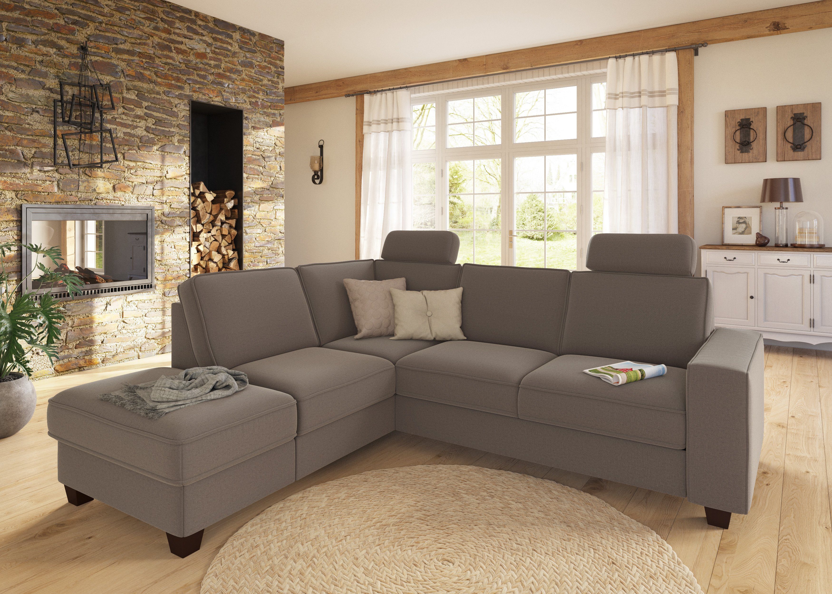 Home affaire Hoekbank County L-model naar keuze ottomane links of rechts, met binnenveringsinterieur (2-delig)