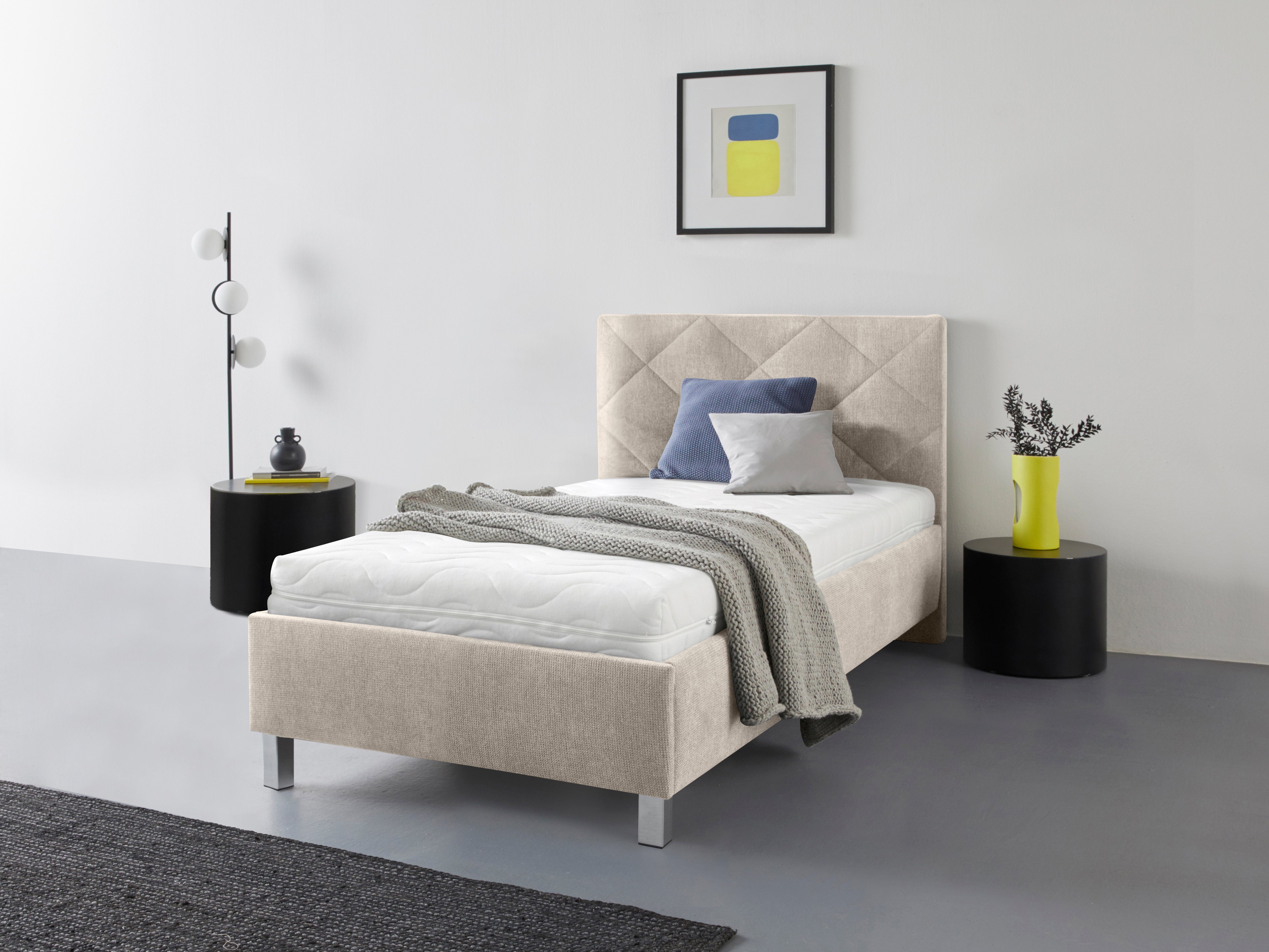 Westfalia Polsterbetten Gestoffeerd bed Padua met ruitvormig quiltwerk, keuze uit 3 verschillende typen matrassen