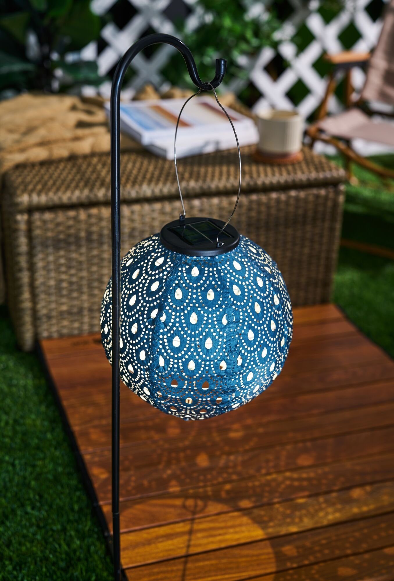 Pauleen Led-solarlamp Sunshine Charm lampion solar blauw Tyvek vlies