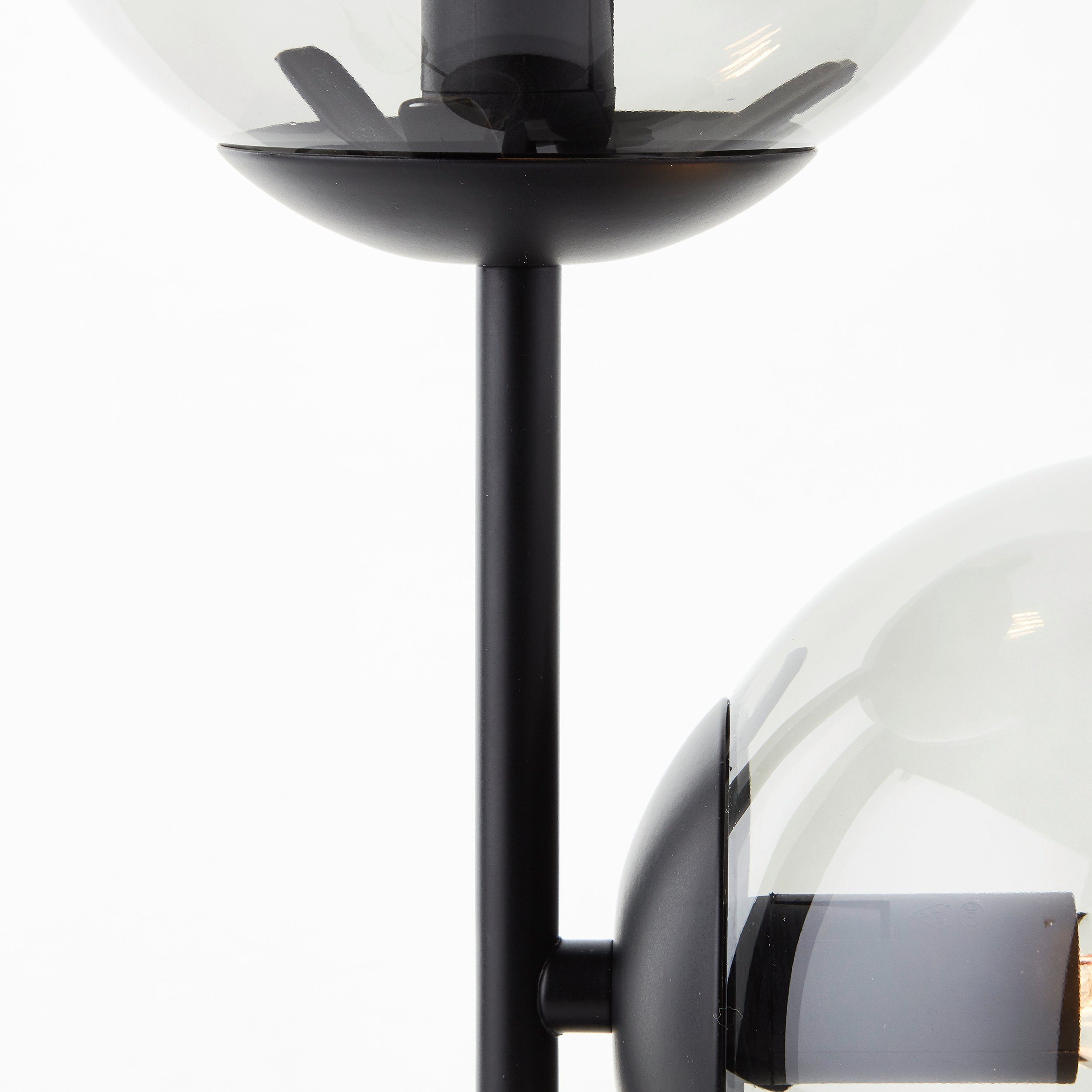 Brilliant Leuchten Tafellamp Ariol met rookglas, 48 cm hoogte, e14, metaal, zwart