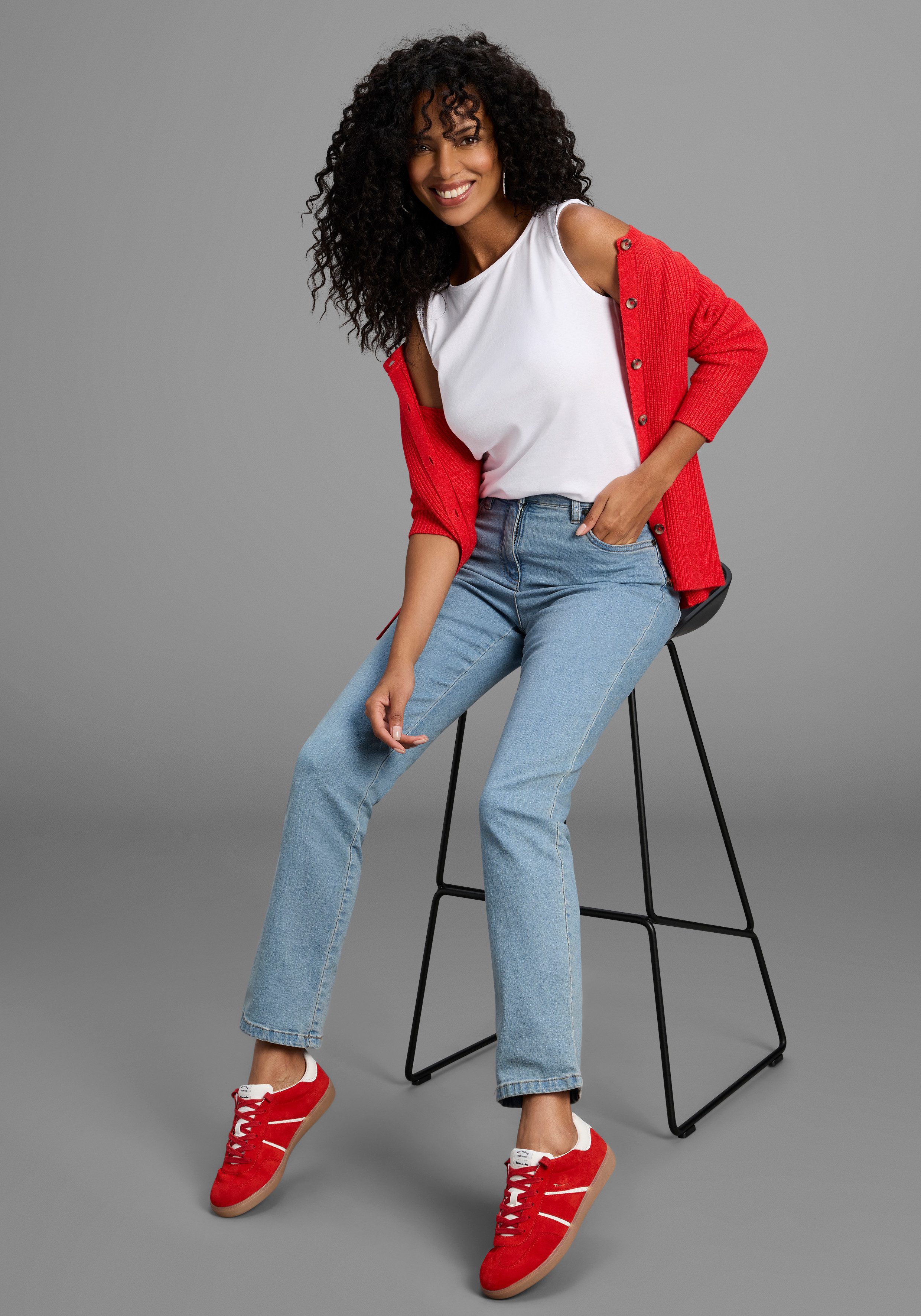 Arizona Rechte jeans Annett comfortabele pasvorm, 5-pocket-stijl, hoge taille