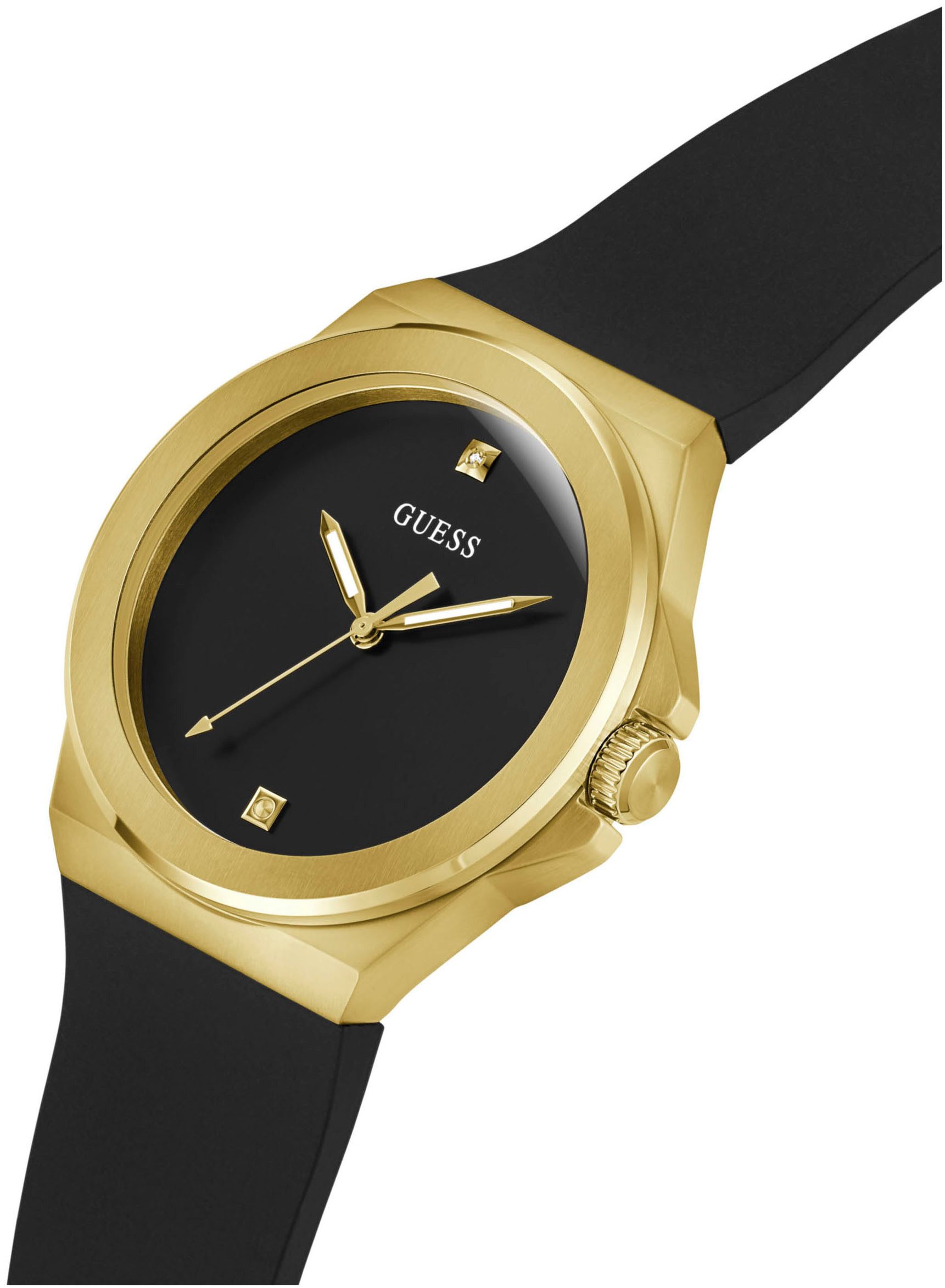 Guess Kwartshorloge Vinyl Polshorloge, herenhorloge, siliconen armband, mineraalglas, analoog
