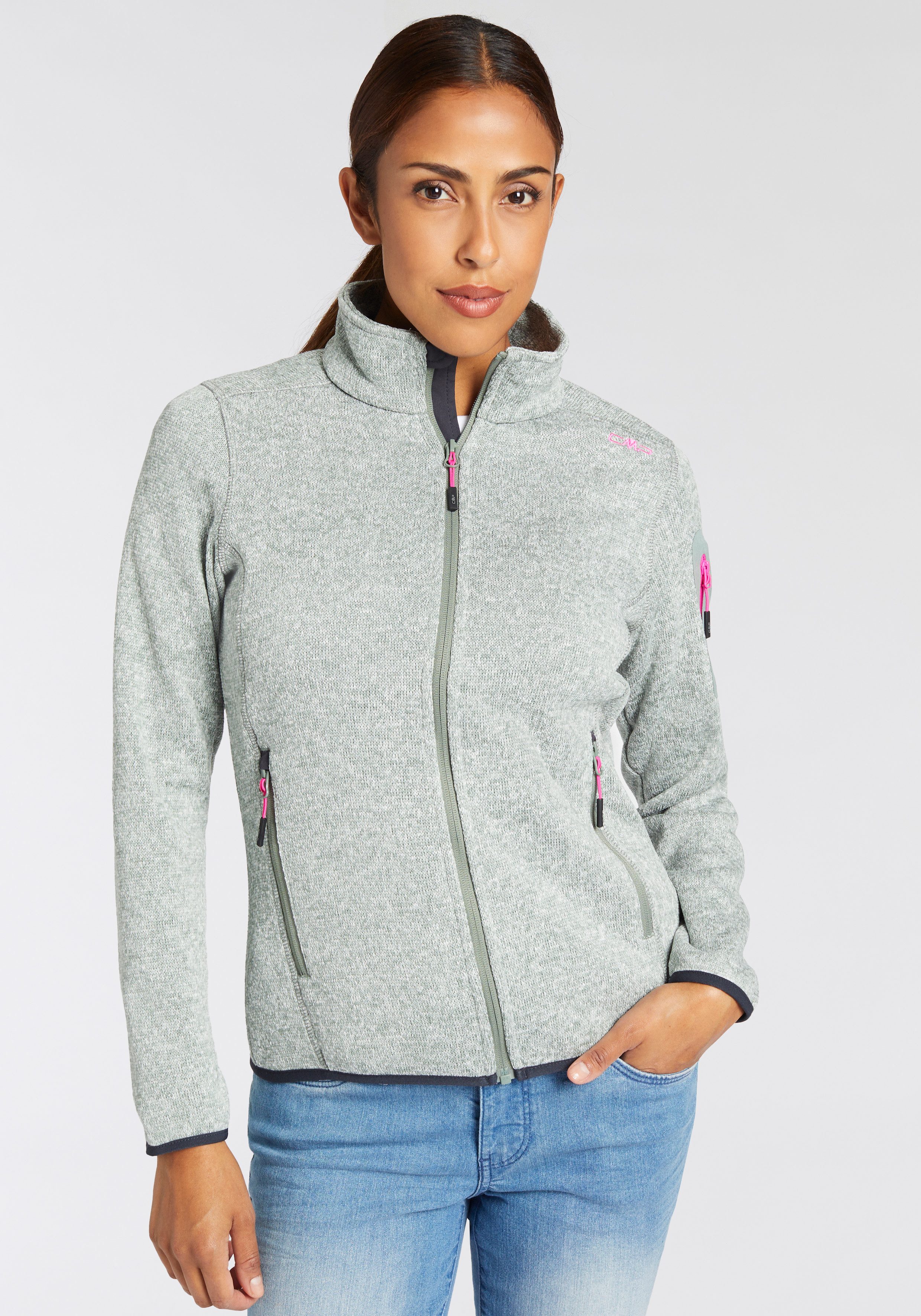 CMP Gebreid fleecejack Warmte-isolerend & Sneldrogend & Ademend (1 stuk) dames fleece vesten maat 34 grijs