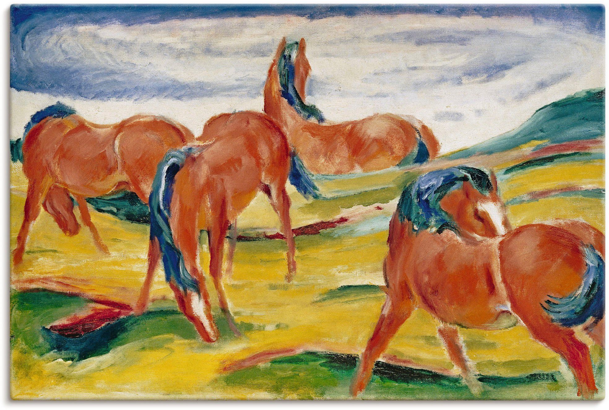 Artland Artprint Grazende paarden III. 1910 in vele afmetingen & productsoorten - artprint van aluminium / artprint voor buiten, artprint op linnen, poster, muursticker / wandfolie