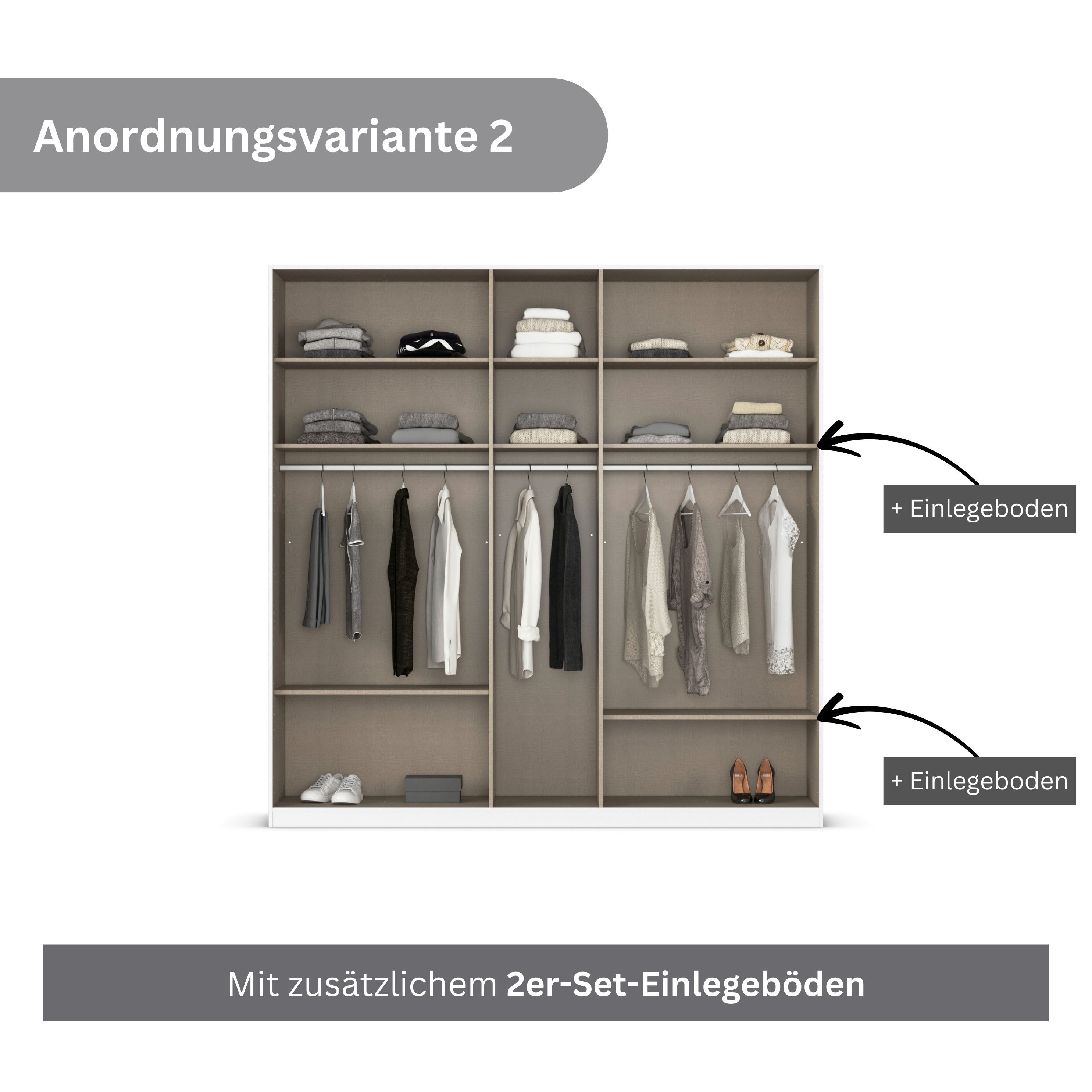 rauch Draaideurkast Kleiderschrank Schrank Garderobe AGORDO TOPSELLER Schlafzimmer doordachte binnenuitrusting, in 6 breedtes en 2 hoogtes made in germany