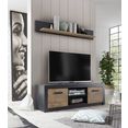 my home tv-meubel bruegge met een decoratieve frame-look grijs