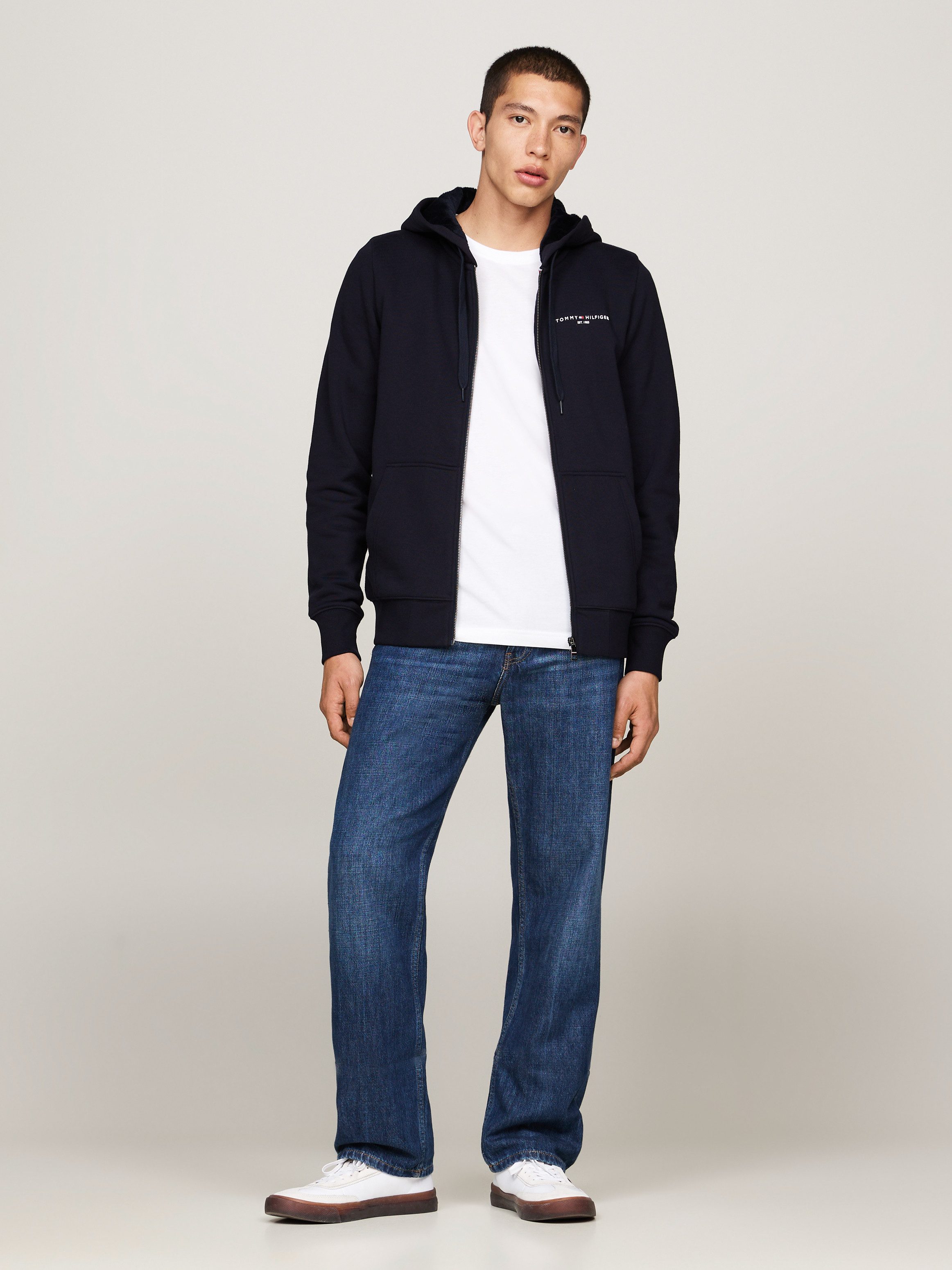 Tommy Hilfiger Hoodie TOMMY LOGO FUR LINED HOODY met capuchon logo-borduursel