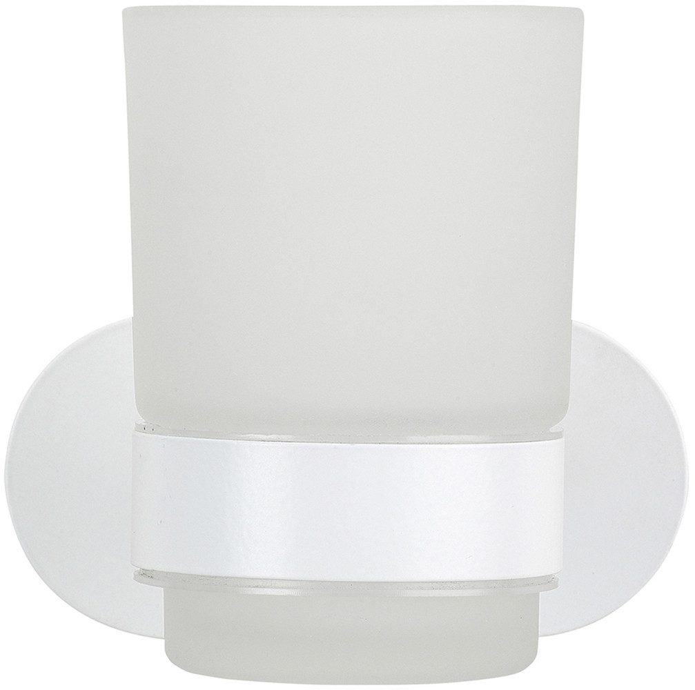 WENKO Poetsbeker Turbo-Loc® model Uno Orea met wandbevestiging zonder boren, roestvrij staal, gesatineerd glas