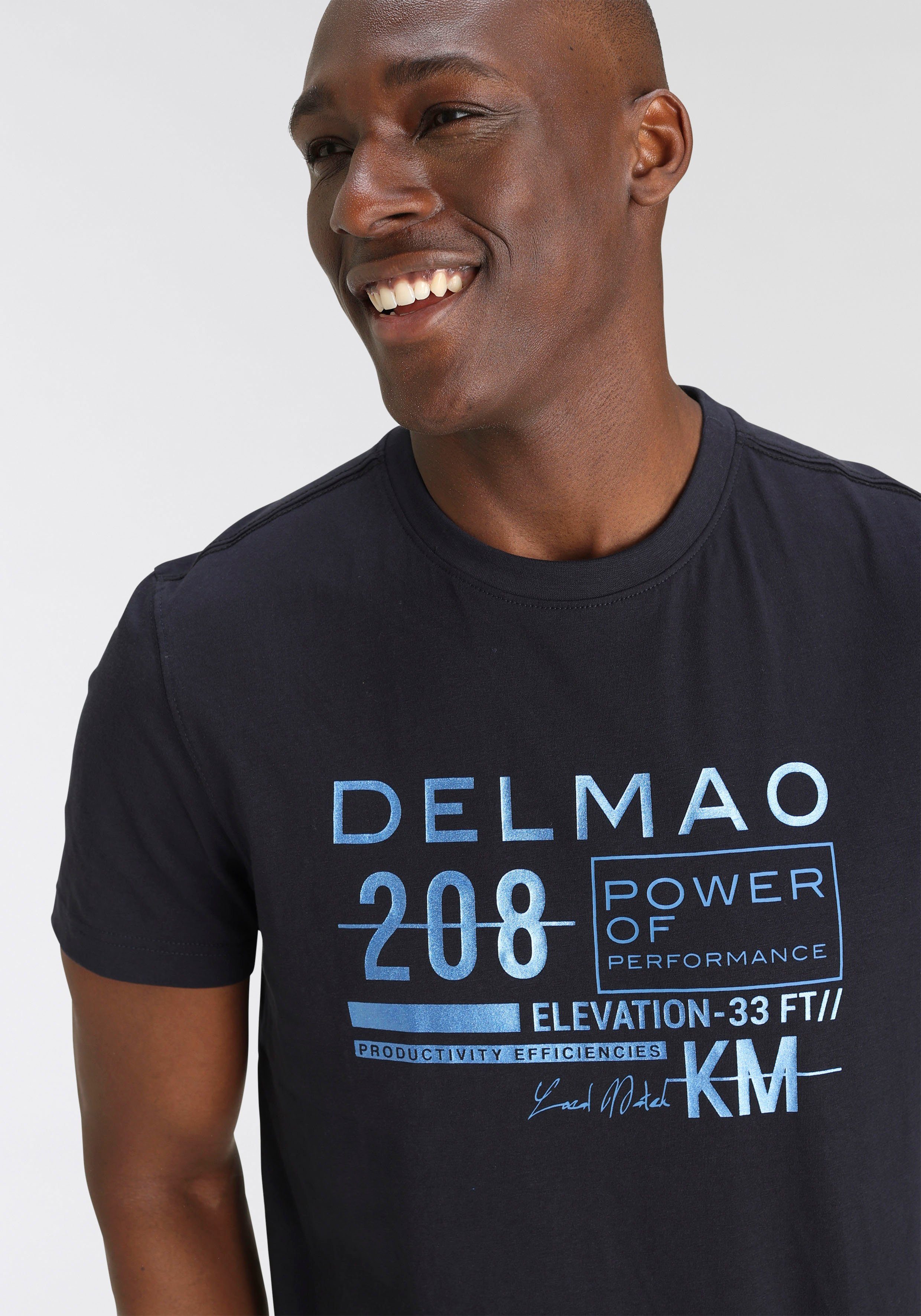 DELMAO T-shirt Korte mouw, bedrukt, ronde hals, van 100% katoen