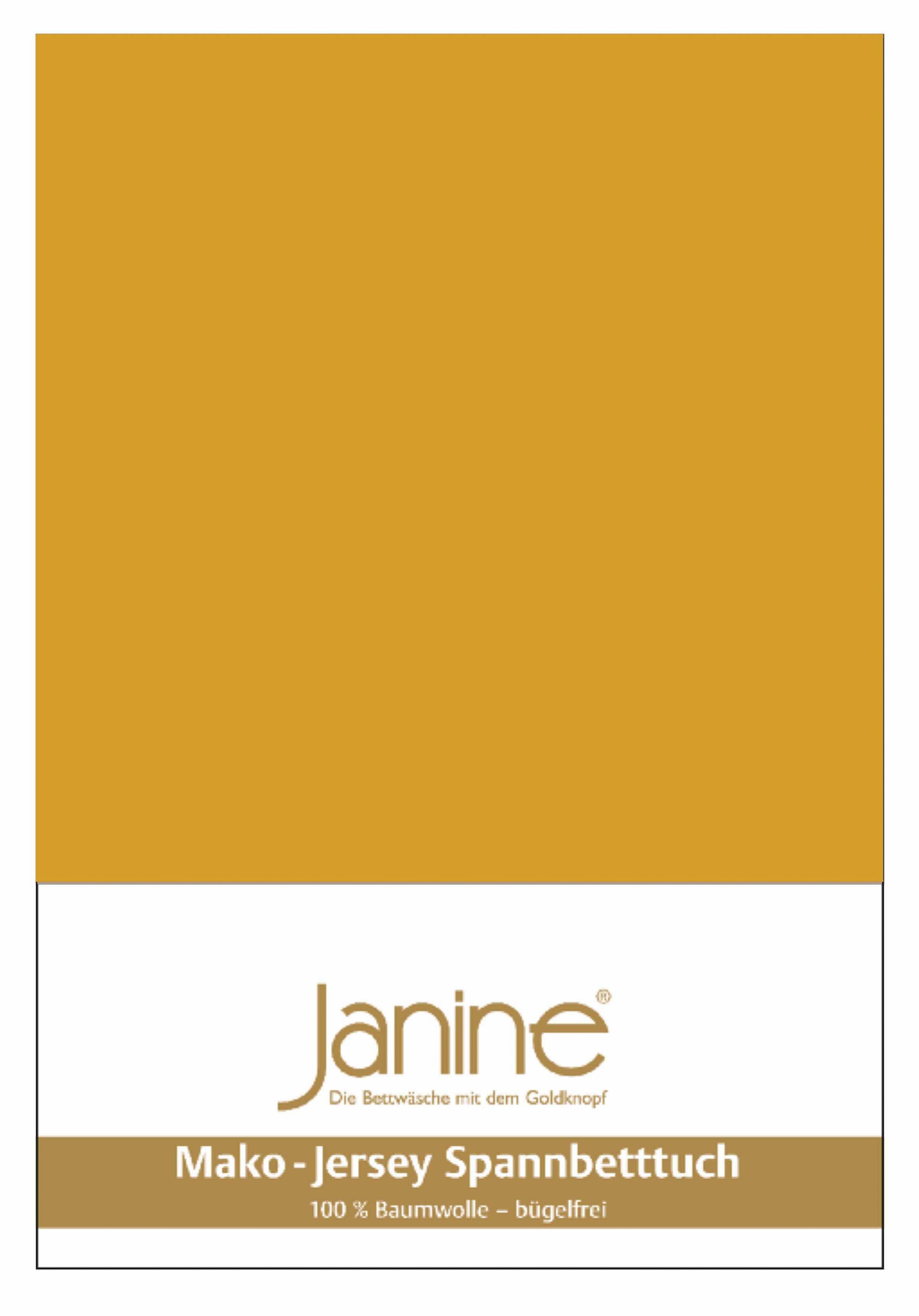 Janine Hoeslaken MAKO-FEINJERSEY 5007 gemaakt van 100% katoen, voor matrassen tot 26 cm hoog (1 stuk) hoeslakens maat 90-100 cm x 190-200 cm geel