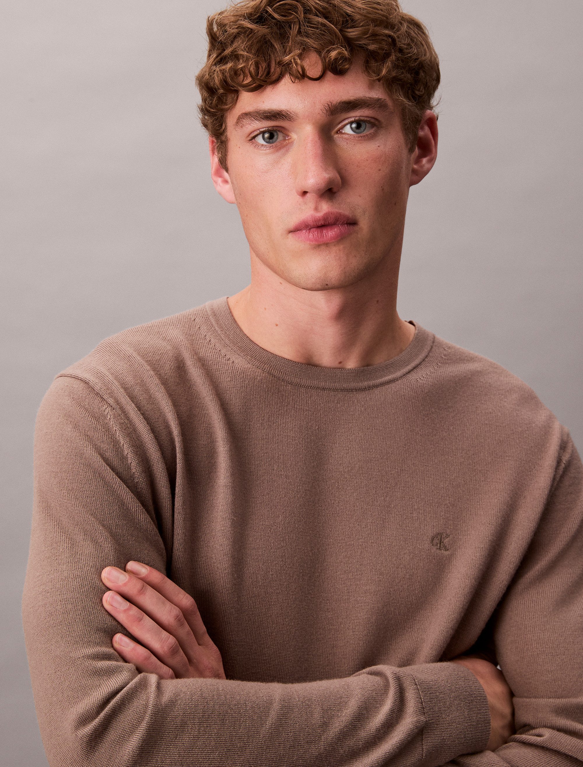 Calvin Klein Gebreide trui LS 100% MERINO CREW 14GG Met ronde hals, regular fit