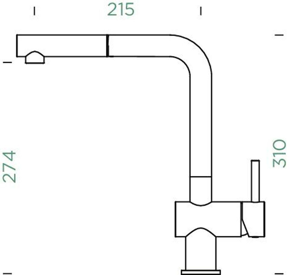 Schock Keukenkraan EPOS Lagedruk, uitschuifbare uitloop