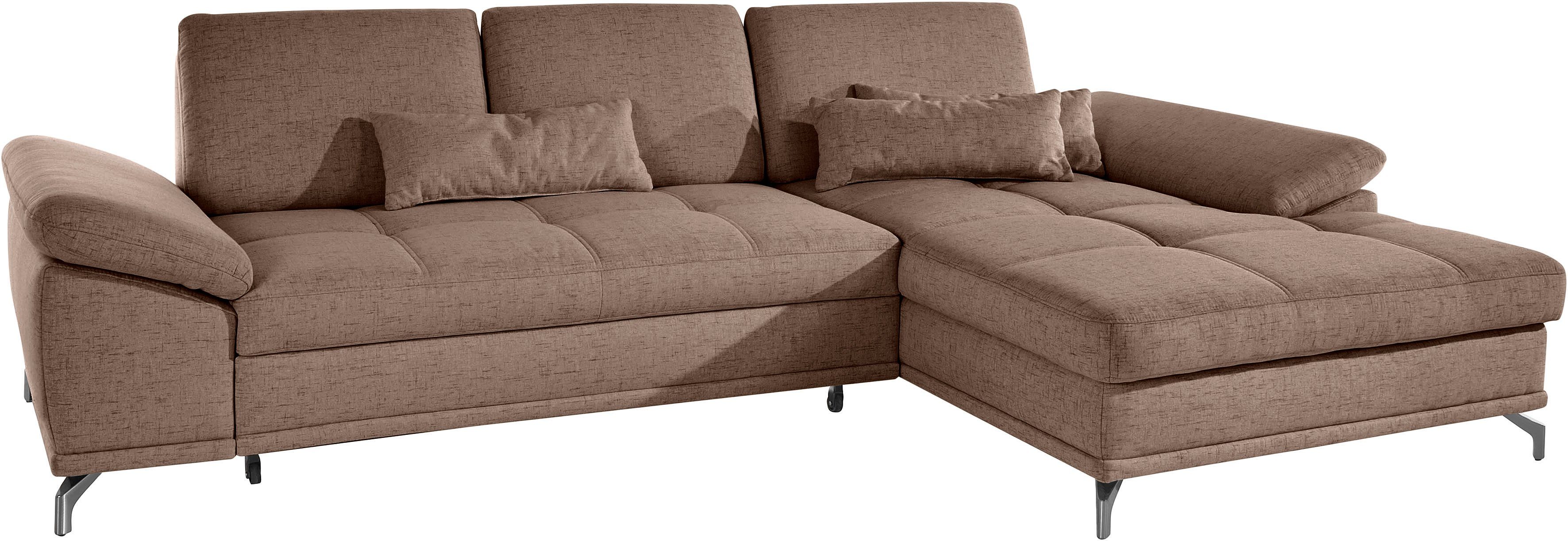 Places of Style Hoekbank Costello L-vorm, met zitdiepteverstelling, armleuningverstelling en