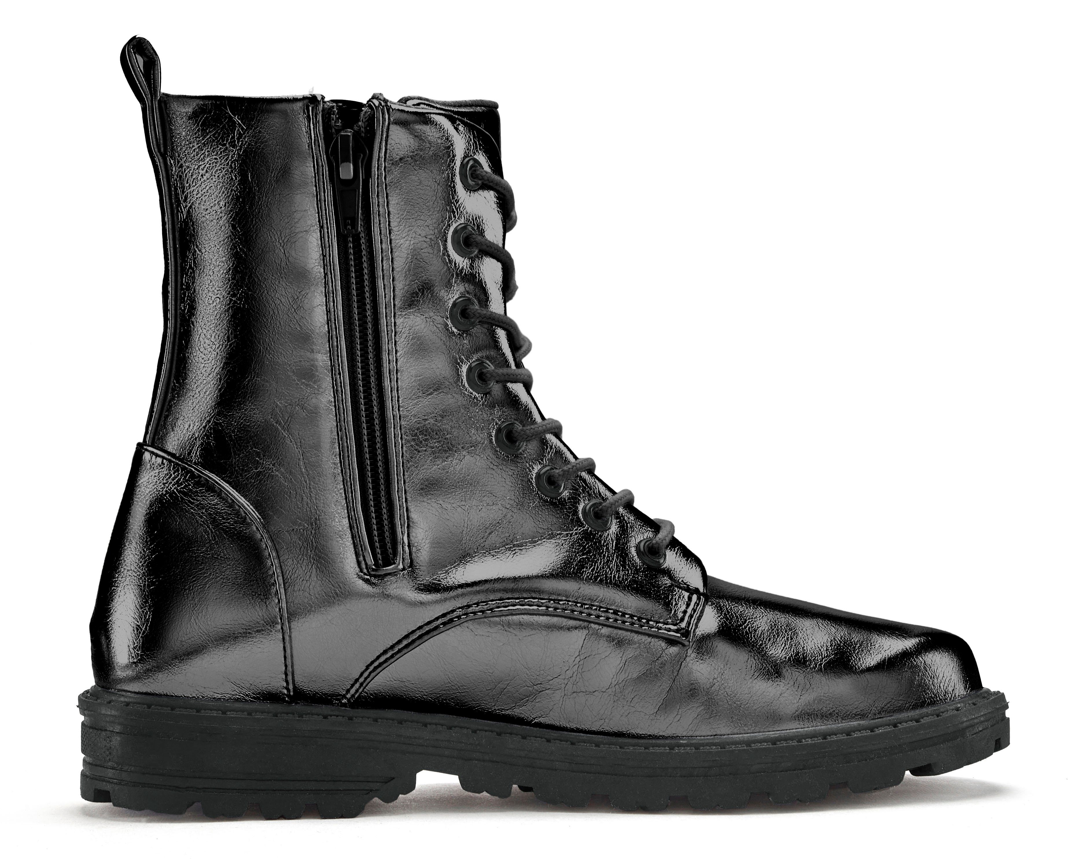 Lascana Laarsjes in de trendy metallic look, laarzen, laarzen vegan