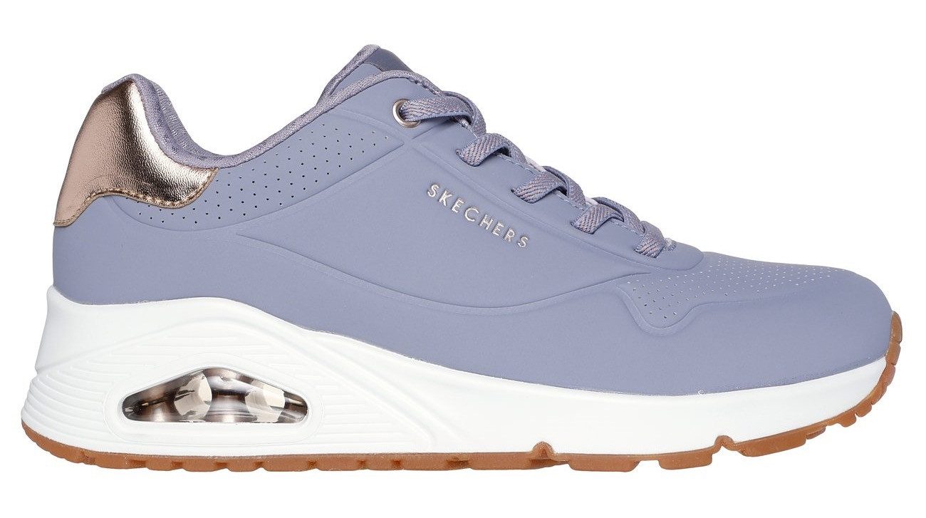 Skechers Slip-on sneakers UNO SHIMMER AWAY Slipper, vrijetijdsschoen, plateau sneaker met modieuze sleehak