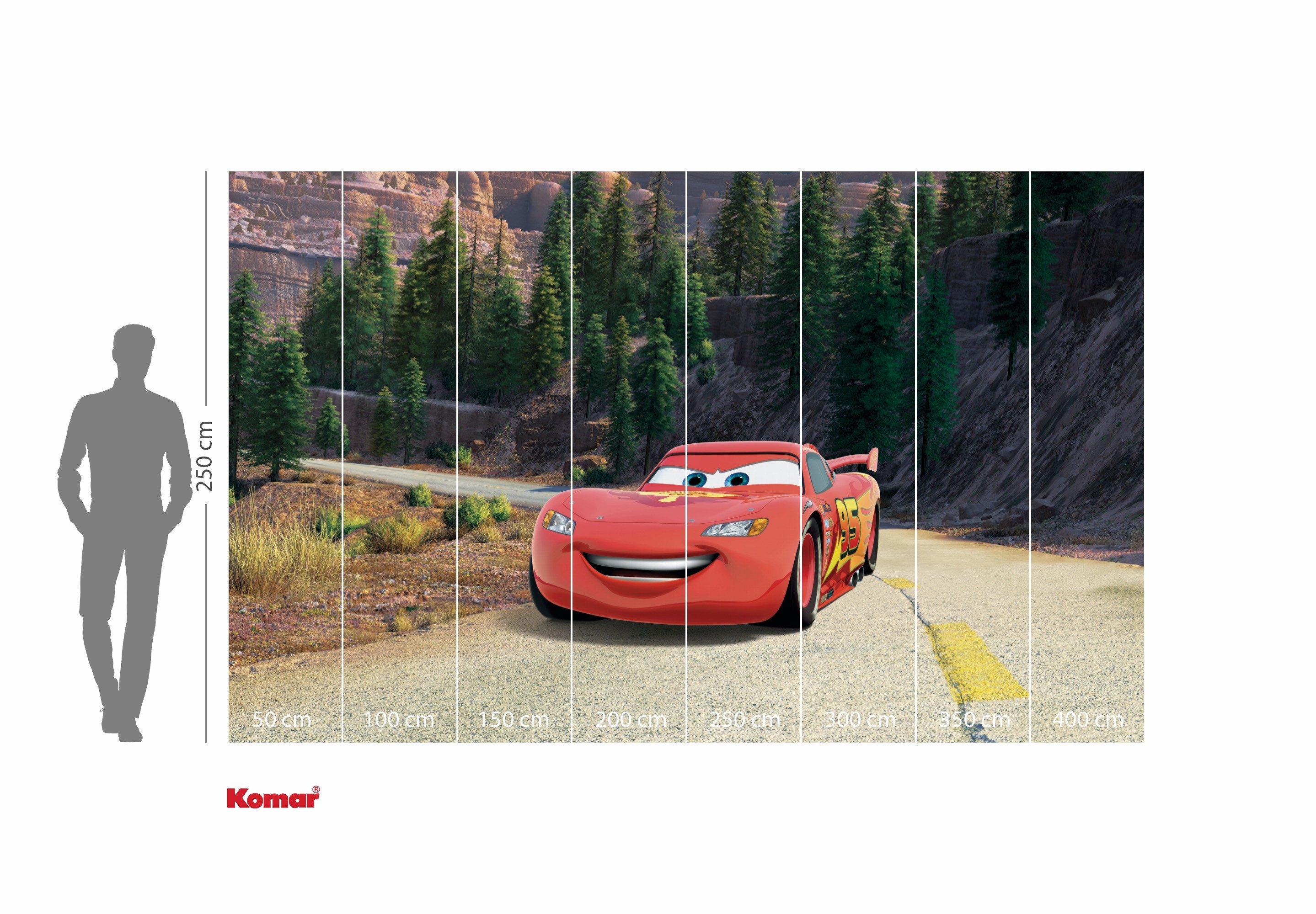 Komar Kinderbehang Disney and Pixar Cars Every Road has a Story (1 stuk)
