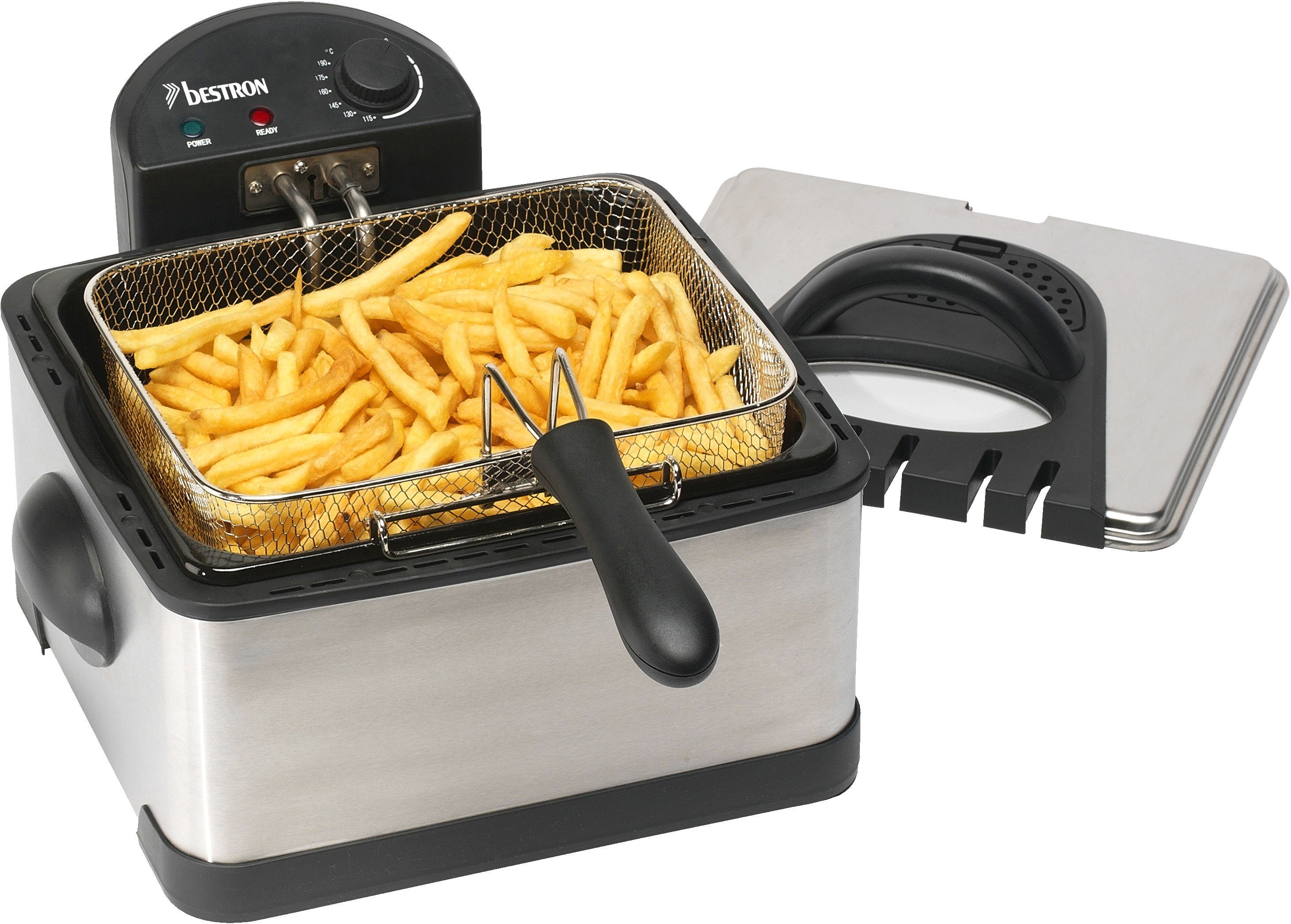 bestron Friteuse DF402B Cool Zone Capaciteit 1x ca. 1,5 kg/2x ca. 0,75 kg, 3 frituurmanden, 4 liter