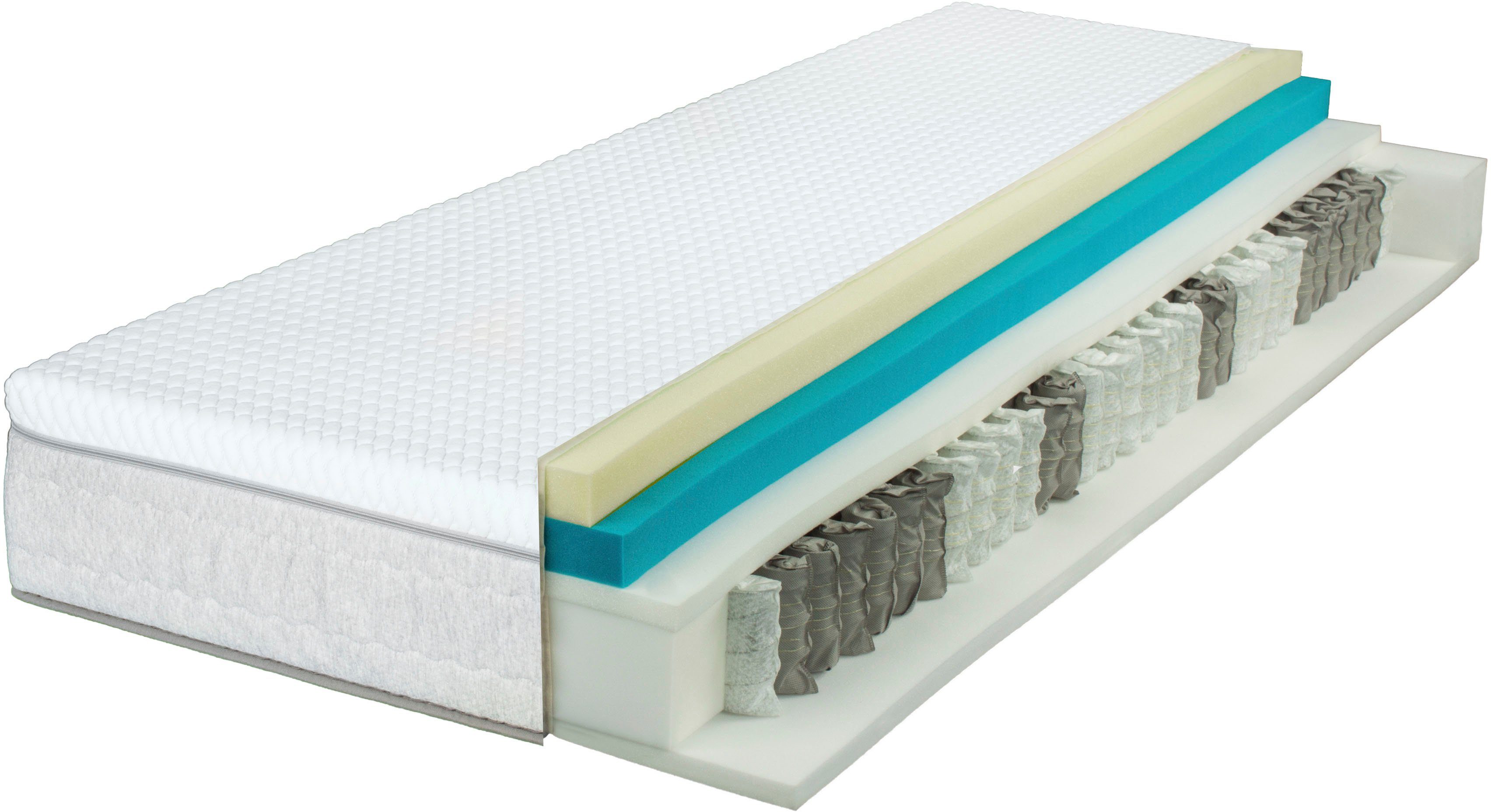 Breckle Pocketveringsmatras EvoX Feel 500 Tweezijdig te gebruiken matras met twee verschillend stevige ligzijden hoogte 27 cm