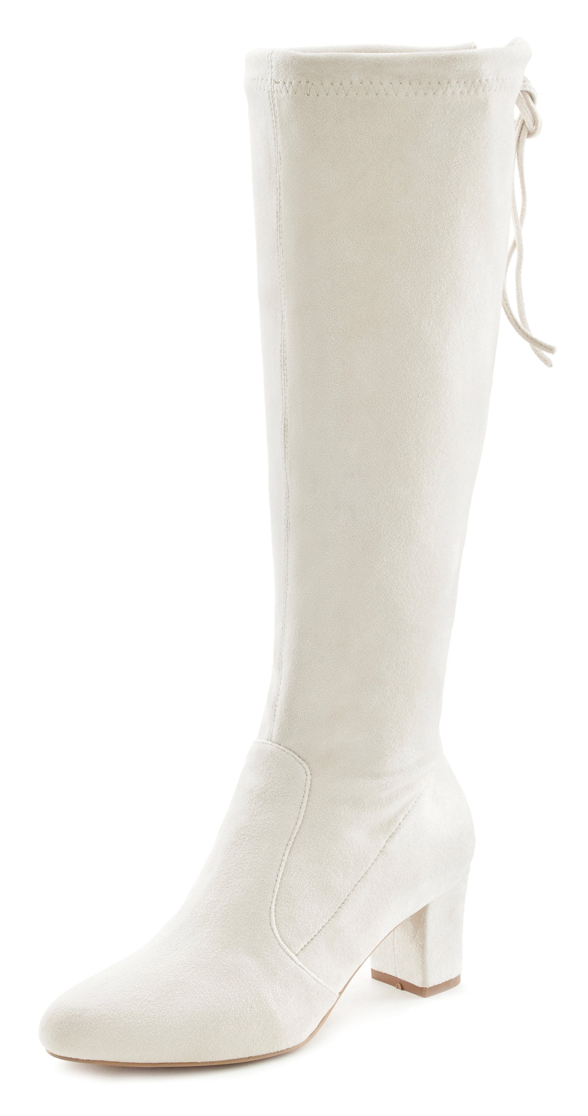 Lascana Instaplaarzen Slip-on boots, slouchy boots, slip-on, stretch & blokhak