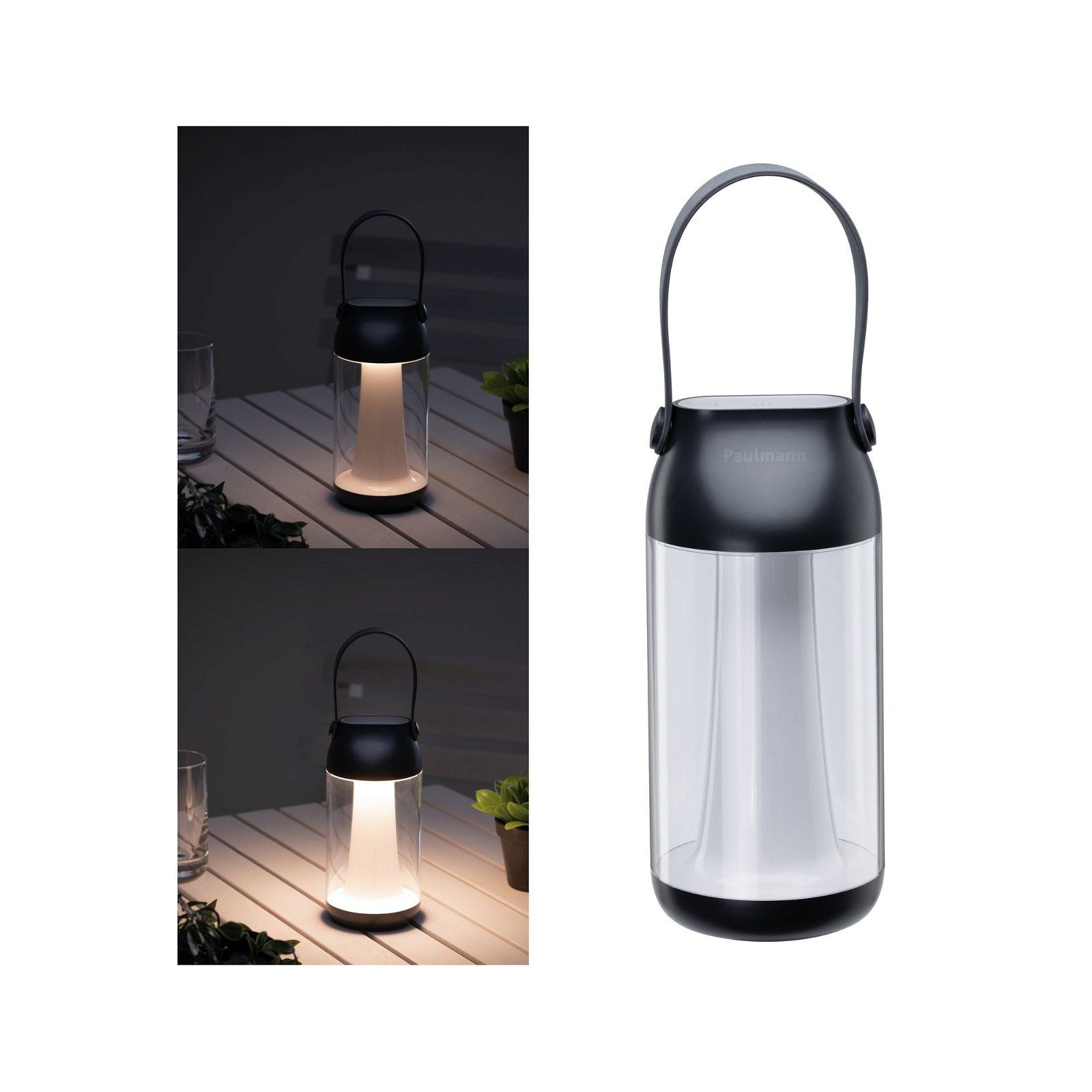 Paulmann Led-tafellamp voor buiten Acculamp Cupulino IP44 3000K transparant, antraciet (1 stuk)