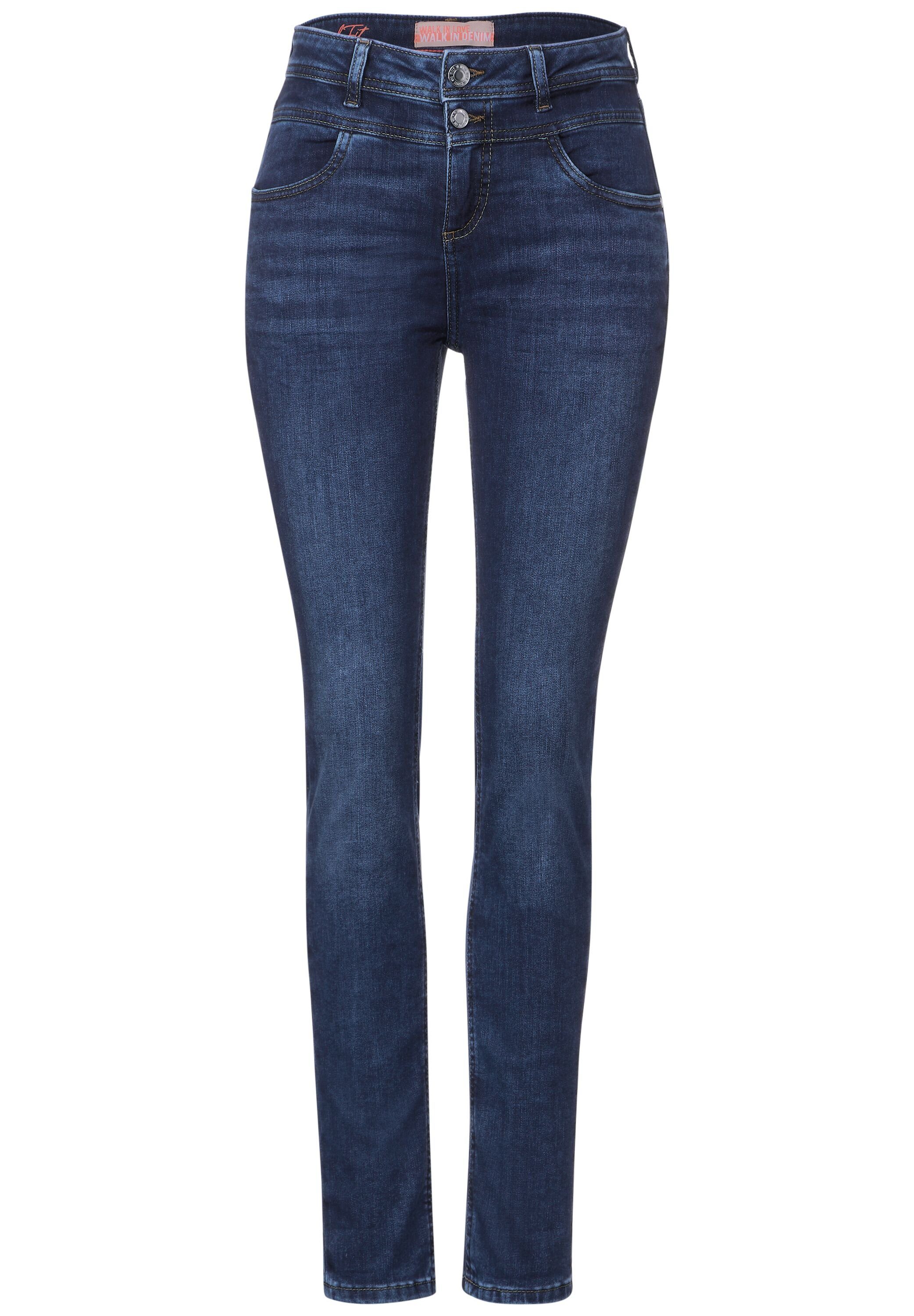 STREET ONE High-waist jeans QR JANE met elastaan in slim fit