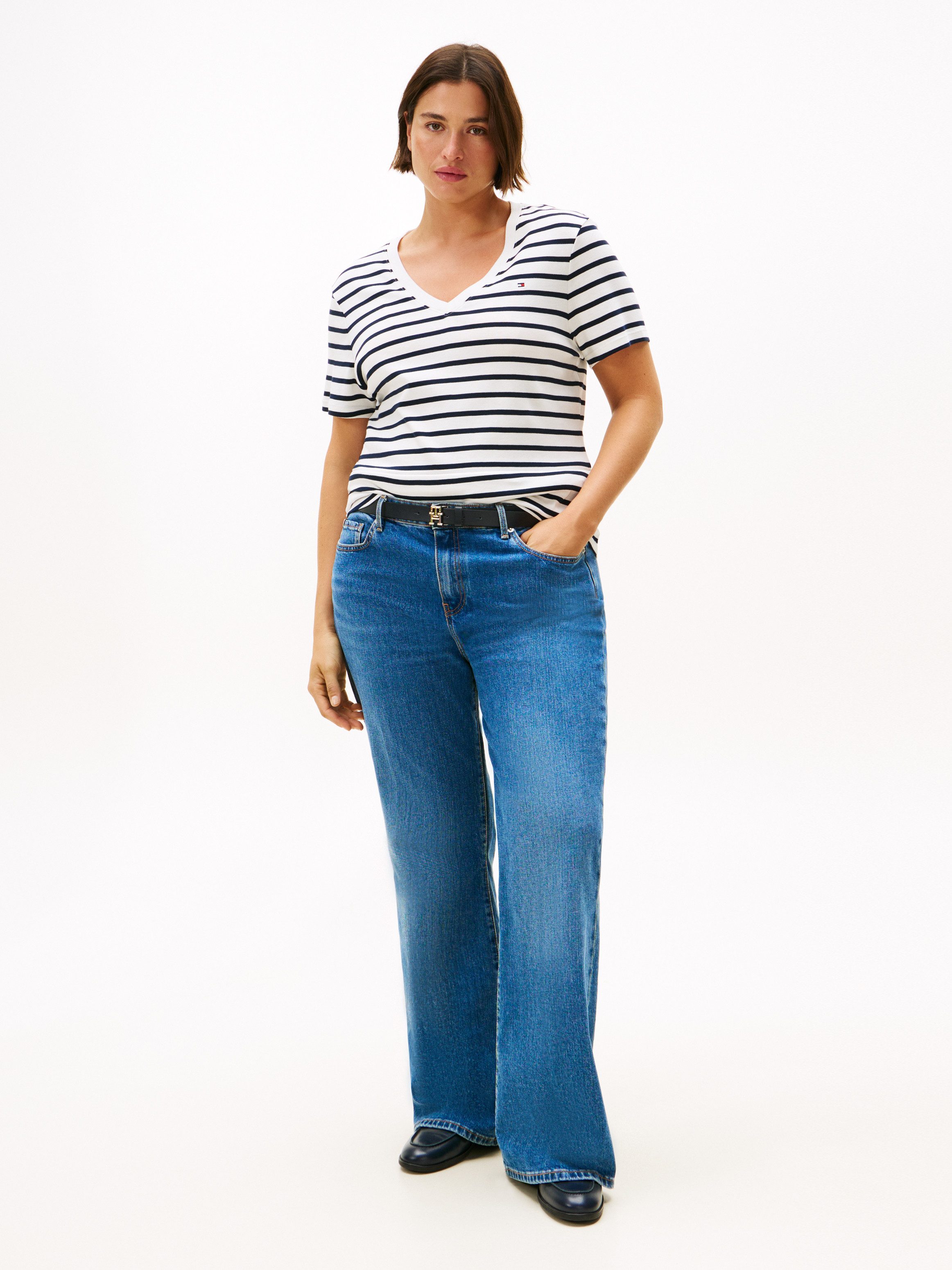 Tommy Hilfiger Curve Shirt met V-hals CRV SLIM CODY V-NK SS