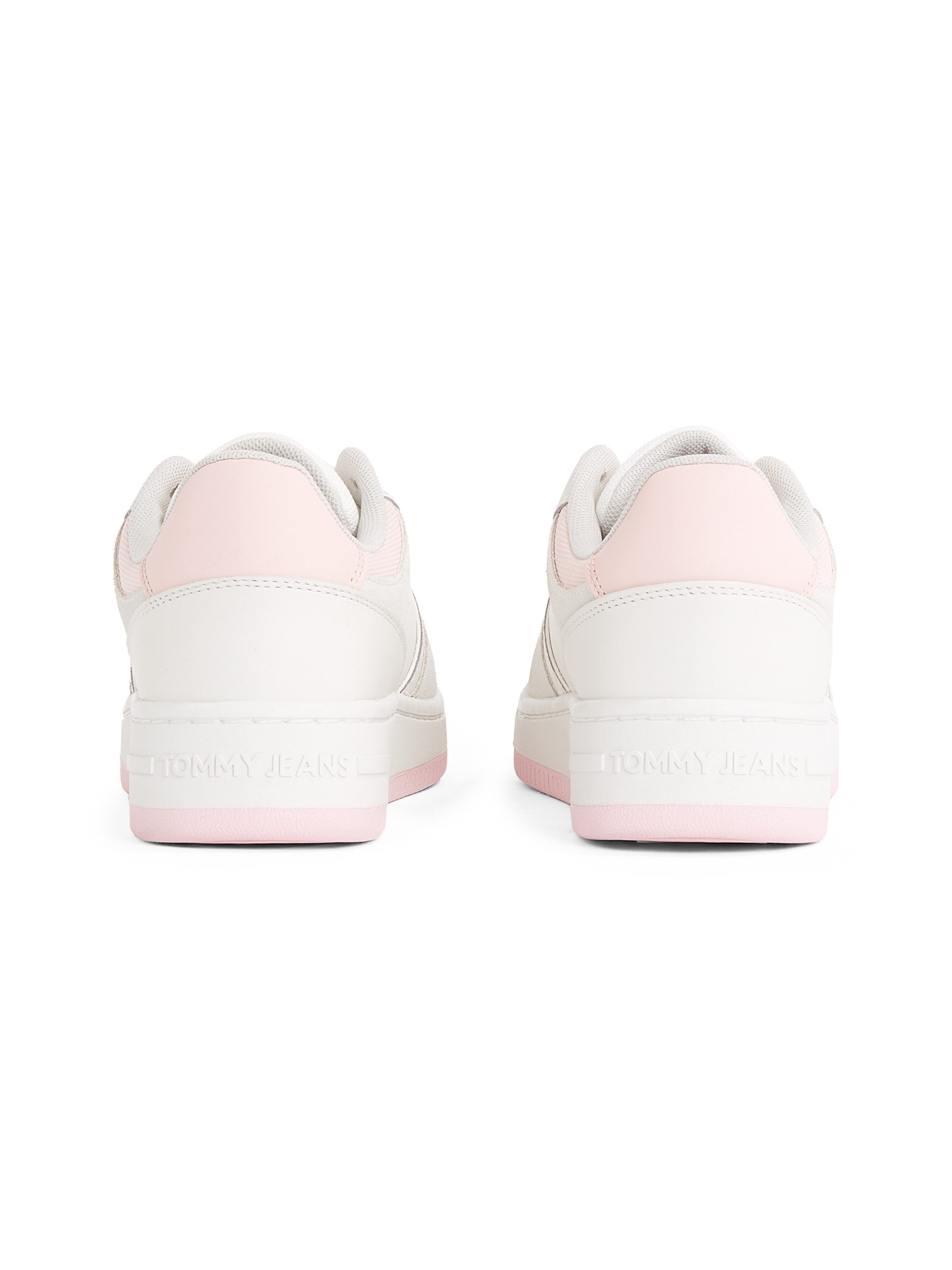 TOMMY JEANS Plateausneakers TJW RETRO BASKET WASHED SUEDE , vrijetijdsschoen, lage schoen, veterschoen in basketlook