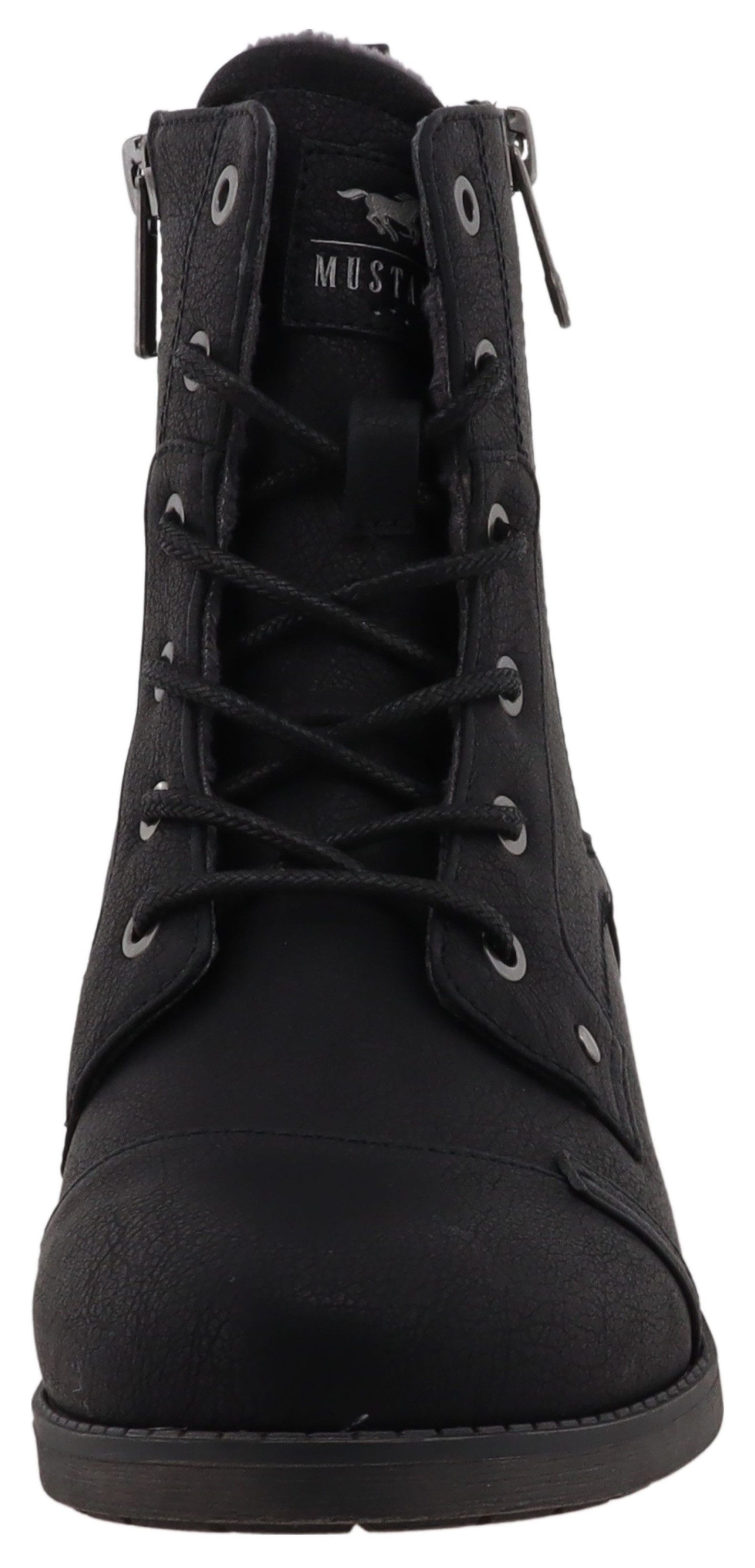 Mustang Shoes Winterlaarsjes FABIENNE Veterenkellaars met blokhak