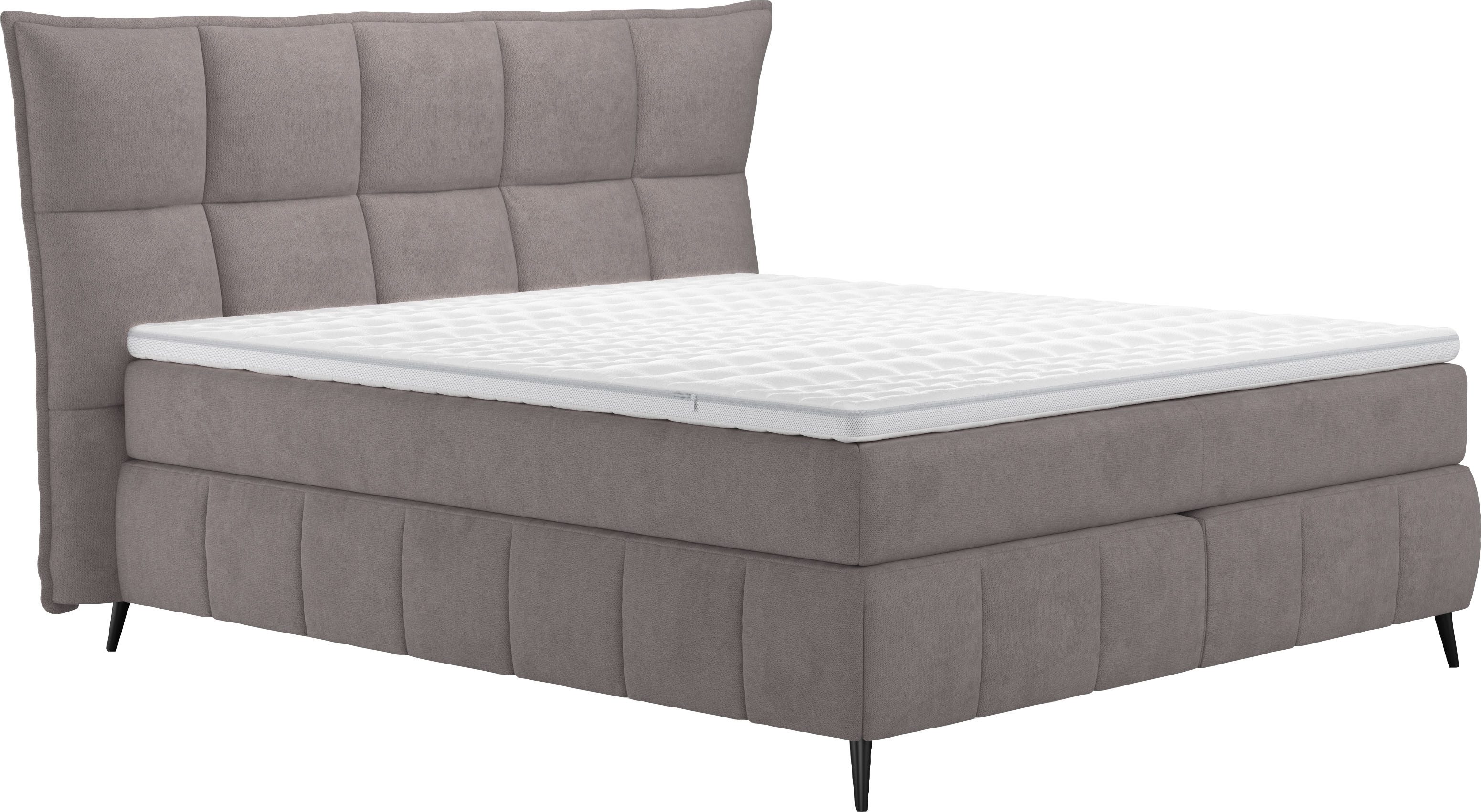 COTTA Boxspring Sarah inclusief topper, 2 matraskernen, hardheden h2, h3 of h4 boxsprings grijs