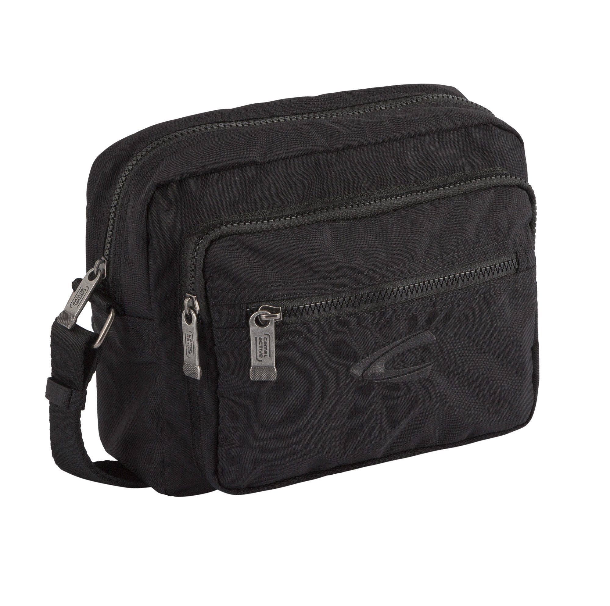 camel active Schoudertas Journey van licht robuust nylon, functioneel perfect voor alle levensomstandigheden heren schoudertassen zwart