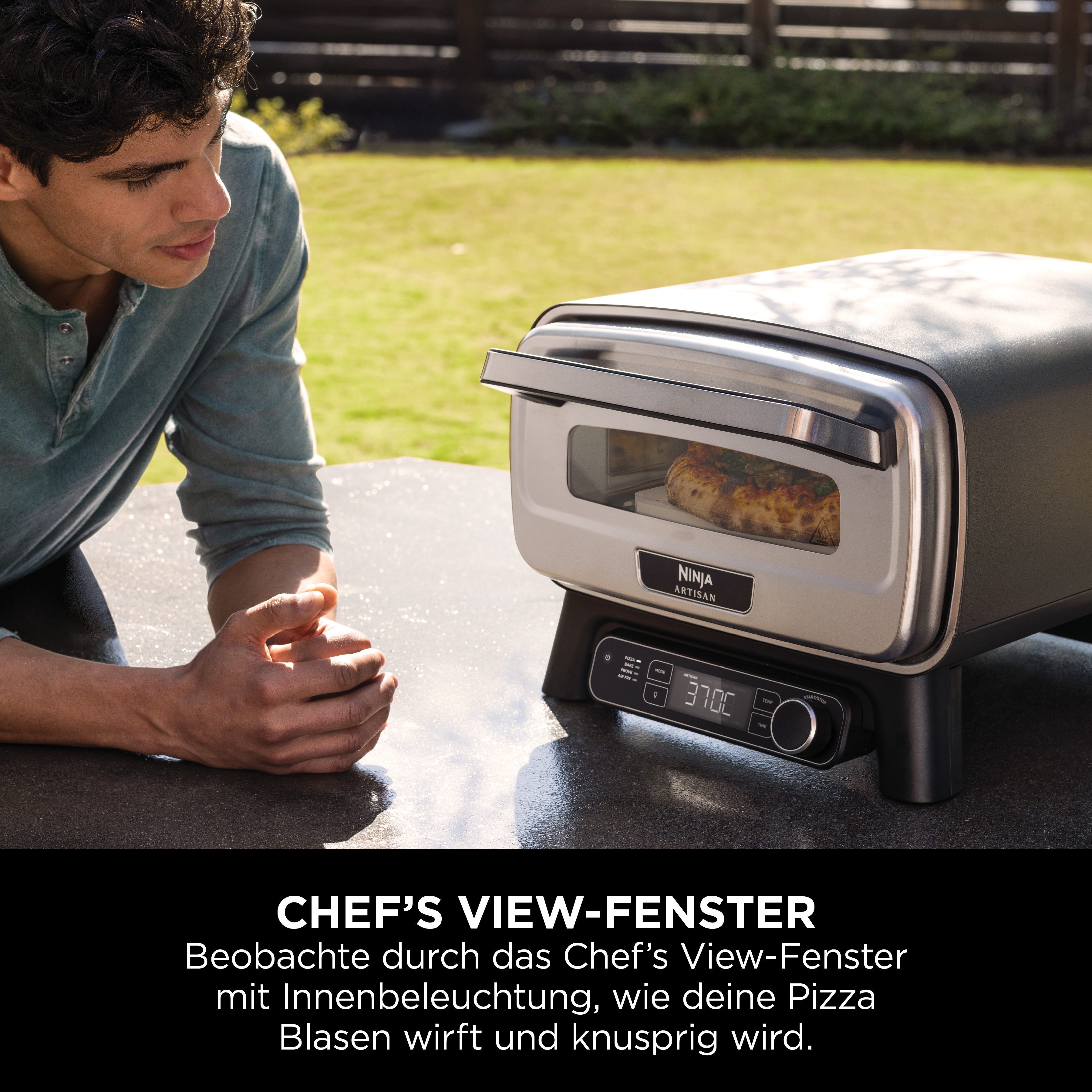 NINJA Pizza-oven Artisan Outdoor-Elektro-Pizzaofen/Heißluftfritteuse MO201EU