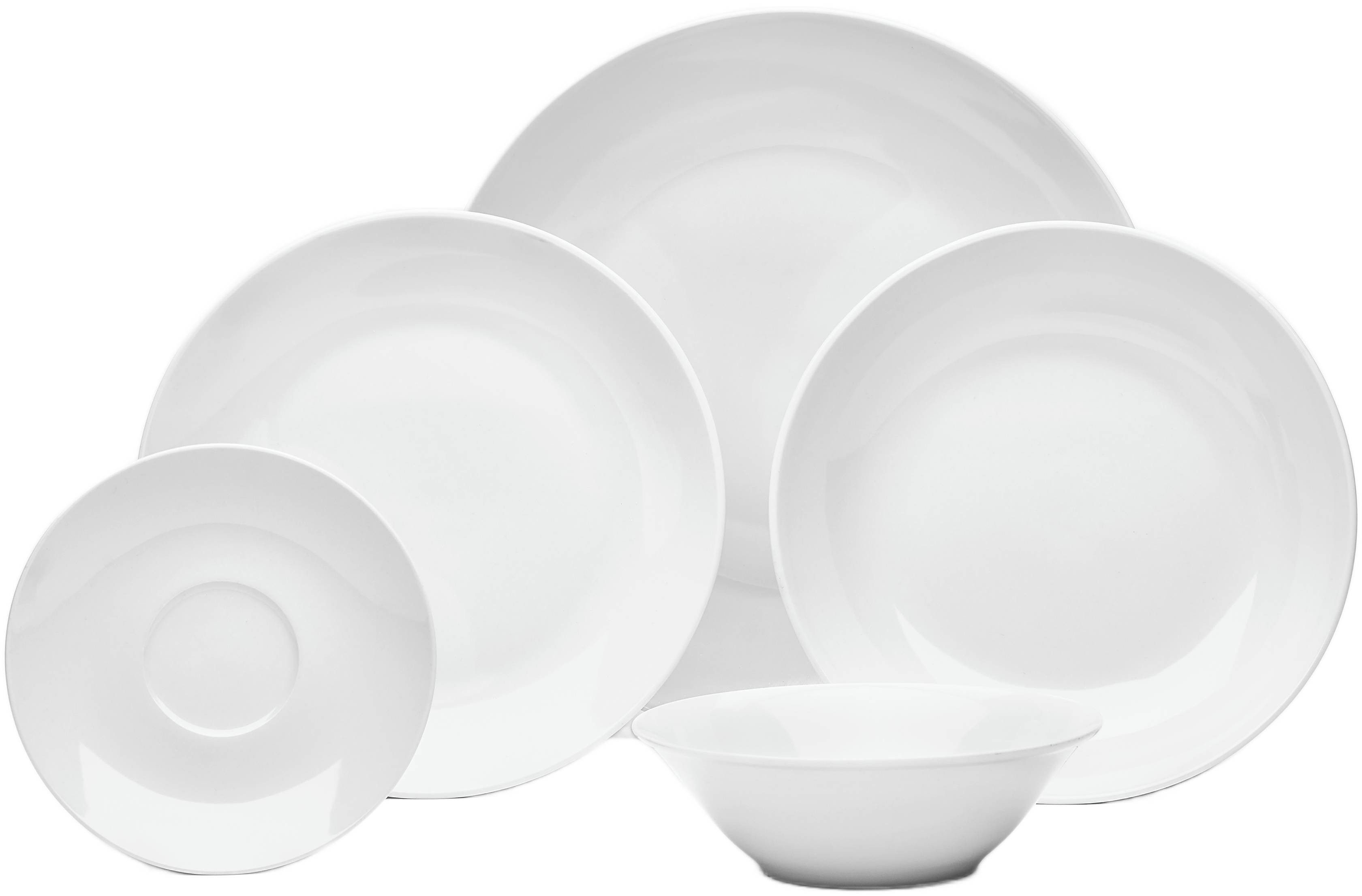 van Well Combi-servies Servies-set Ronda, 32-delig rond, wit, vaatwasser- en magnetronbestendig (set, 32-delig)