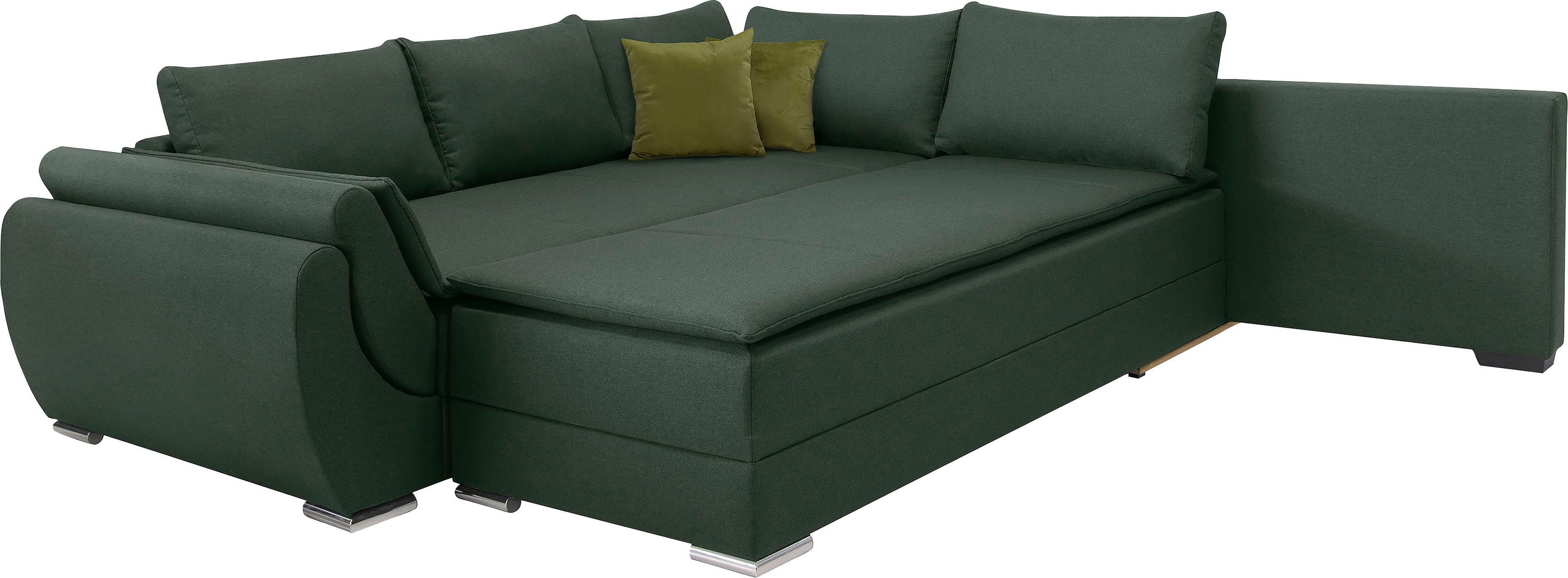 INOSIGN Hoekbank Göteborg met boxspring-slaapfunctie en bedkist, bedfunctie, topmatras