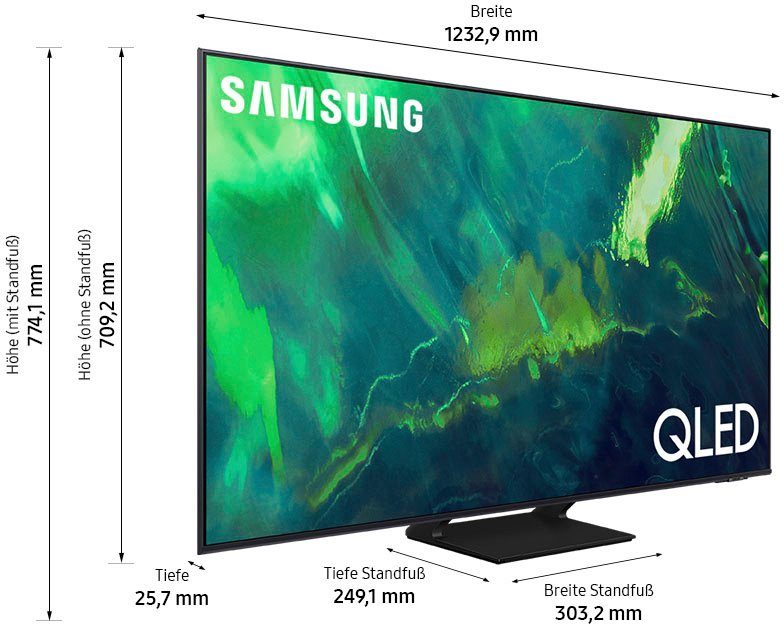 Samsung QLED-TV GQ55Q70AAT, 138 cm / 55", 4K Ultra HD, Smart TV, Quantum HDR, Quantum Processor 4K, Dual LED, 100% kleurvolume