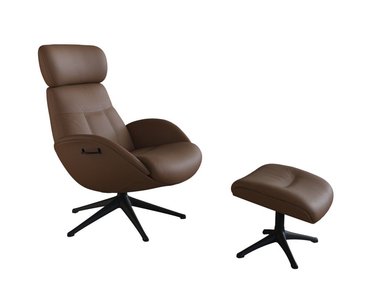 FLEXLUX Relaxfauteuil Relaxchairs Elegant Eersteklas comfort, rug- en hoofdsteunverstelling, draaibaar, zwarte voet