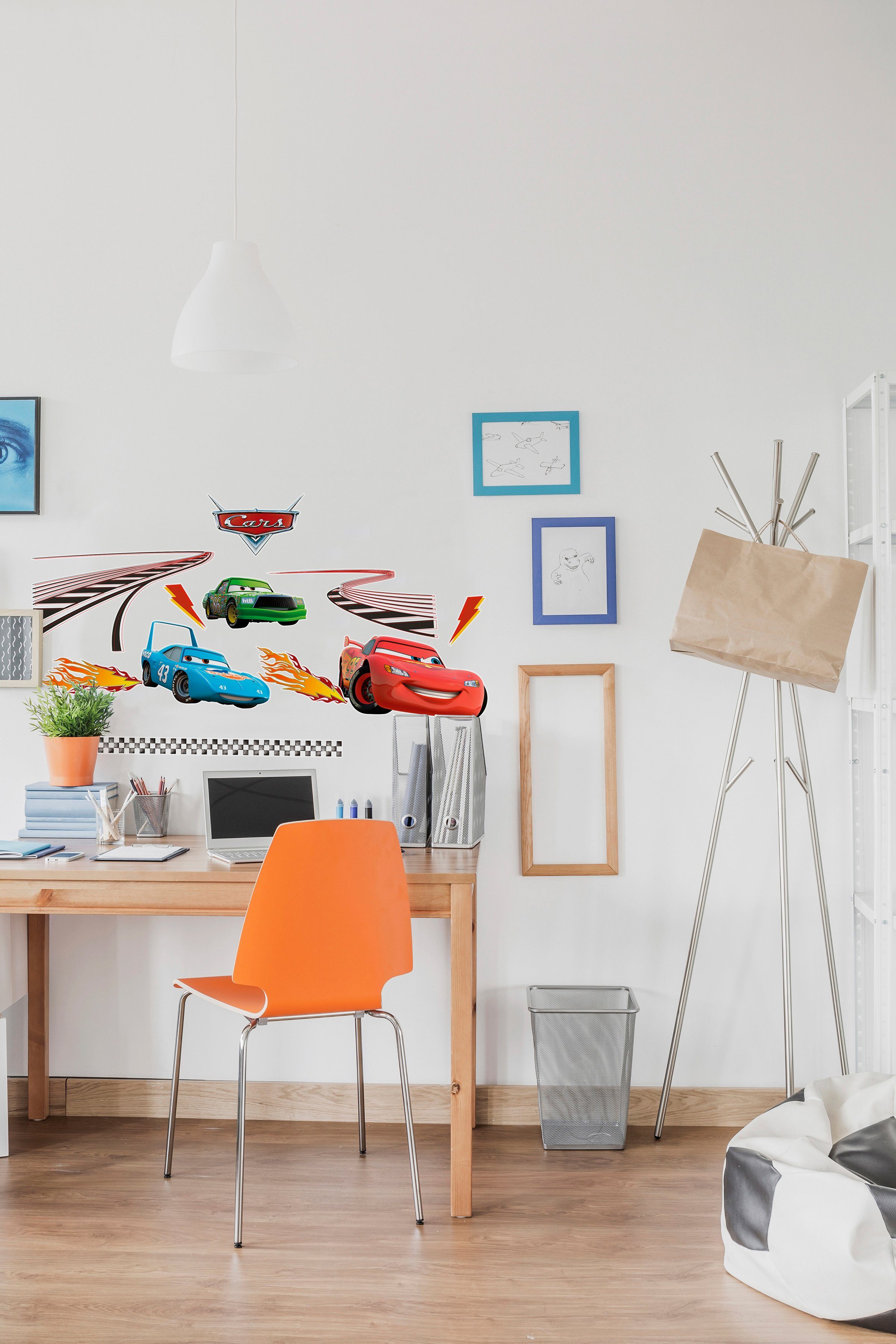 Komar Wandfolie Cars - afm. 50 x 70 cm zelfklevend, wandstickers, kinderkamer (set, 11-delig)