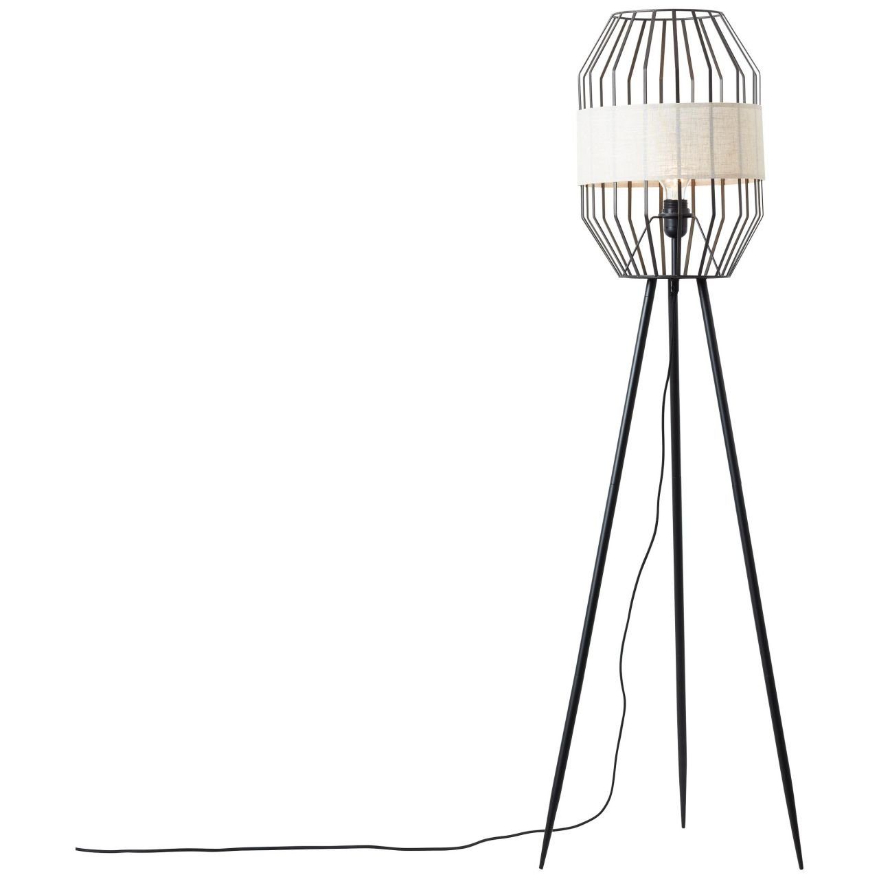 Brilliant Leuchten Staande lamp Slope Staande lamp driebenig zwart/naturel (1 stuk)