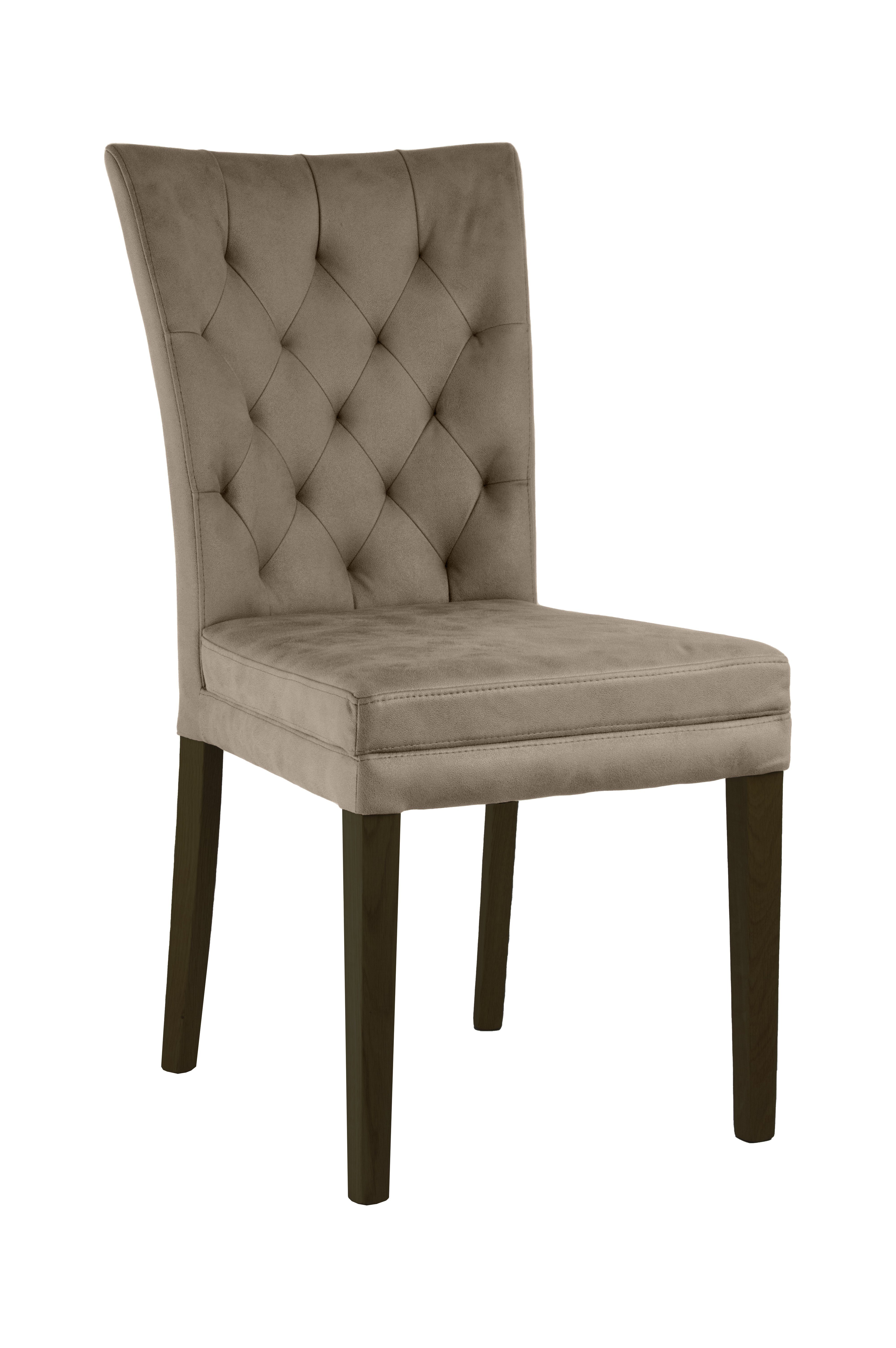 Home affaire Stoel met 4 poten Colorado prettige bekleding, frame massief hout wengé of naturel-eiken (set, 2 stuks)
