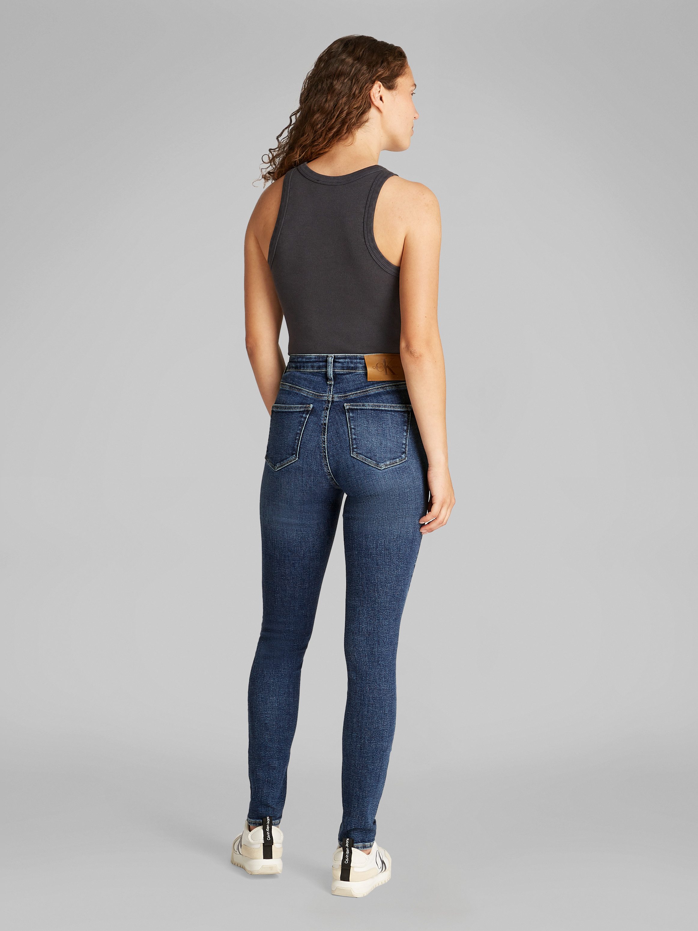 Calvin Klein Skinny fit jeans High rise skinny in donkerblauwe wassing